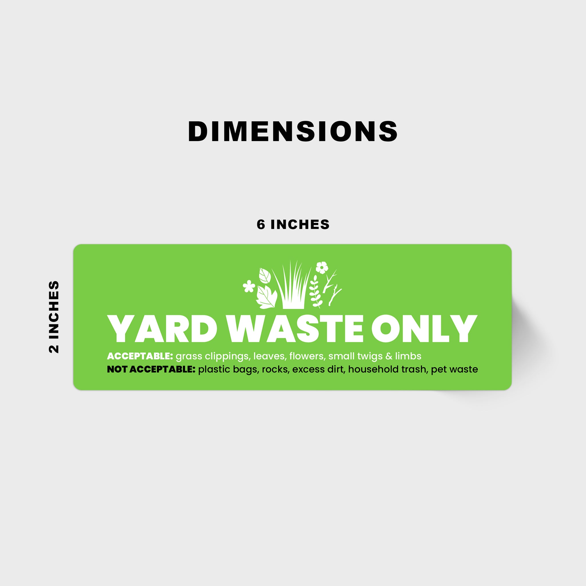 Yard Waste Stickers - Trash Bin Labels with Helpful Do & Don't Reminders | 4 Pack