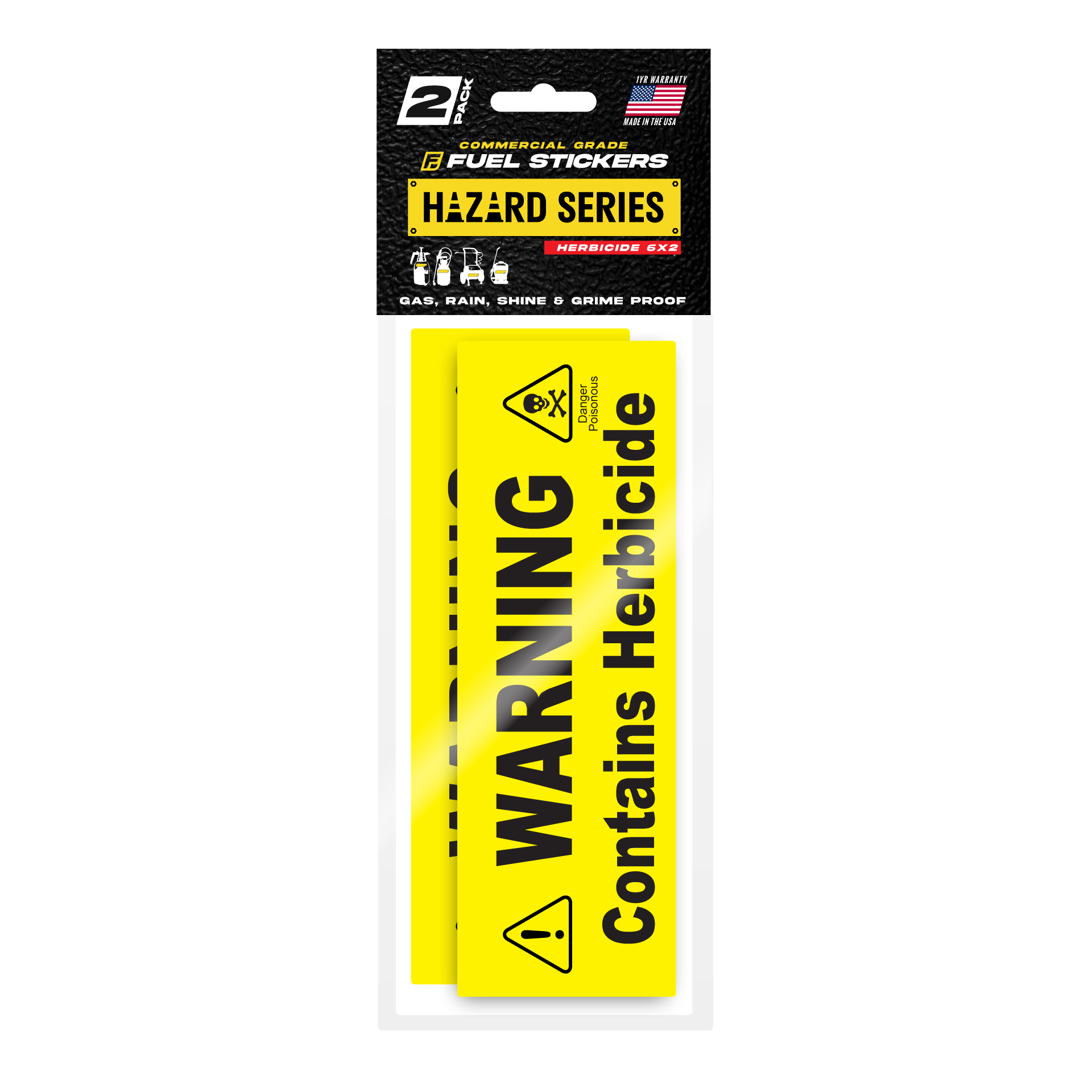 Herbicide Sticker - Pump Sprayer Label by FUEL Stickers | 2x6 | 2 Pack | USA Made