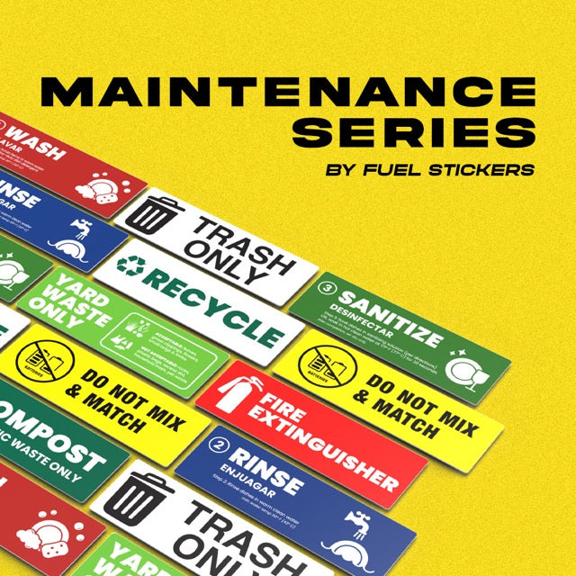 Premium Quality Maintenance Series Labels by Fuel Stickers