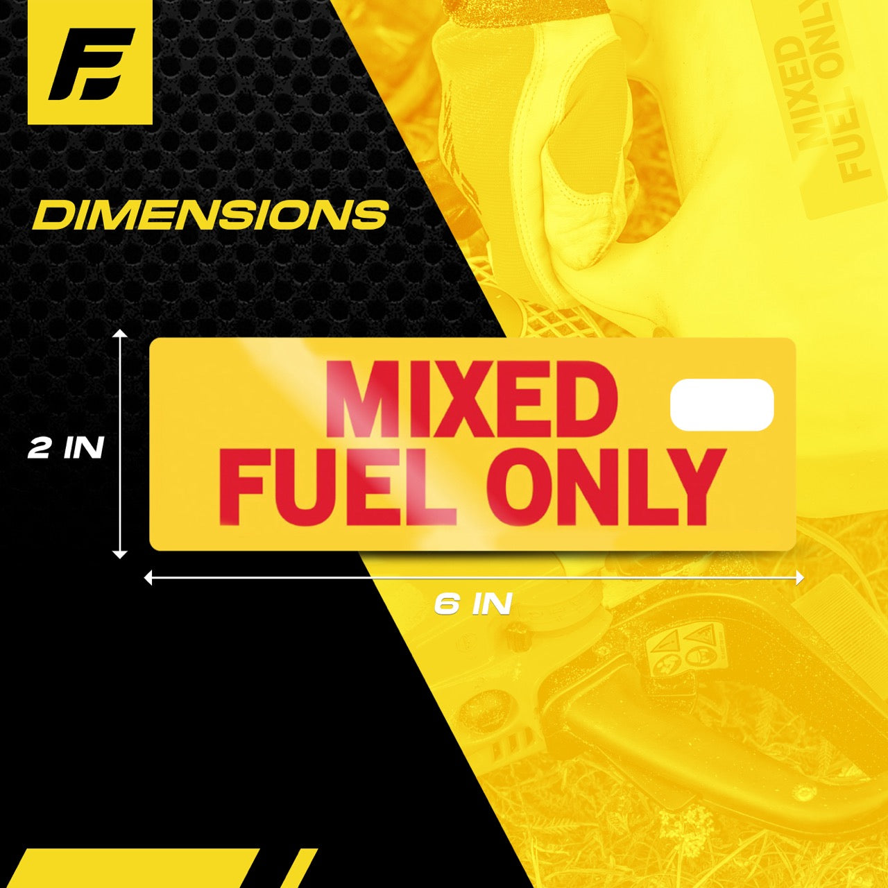 Mixed Fuel Only Sticker - Fuel Identification Label by Fuel Sticker | 2"x6" | 2 Pack