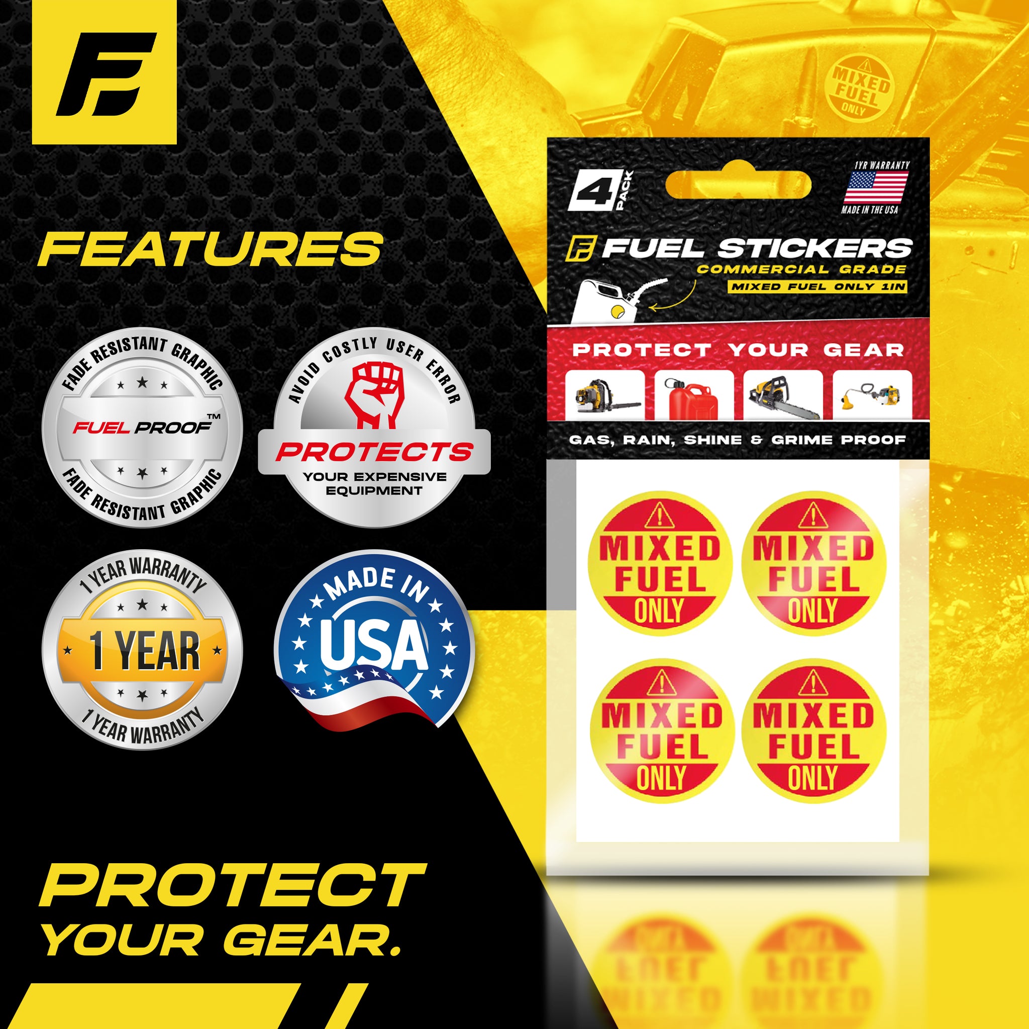 Mixed Gas Sticker | 1" Round | 4 Labels
