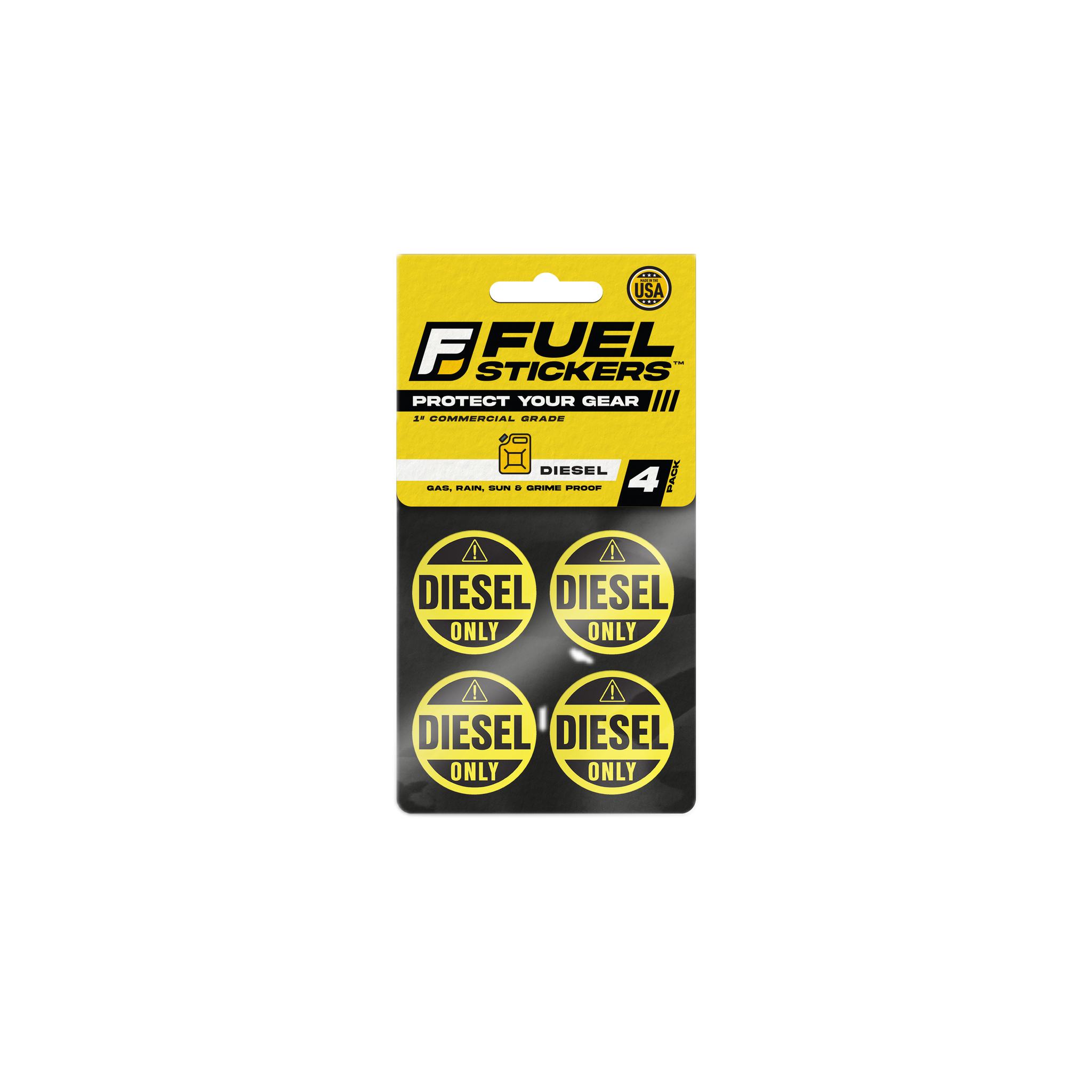 Diesel Fuel Only Sticker | 1" Round | 4 Labels | USA Made