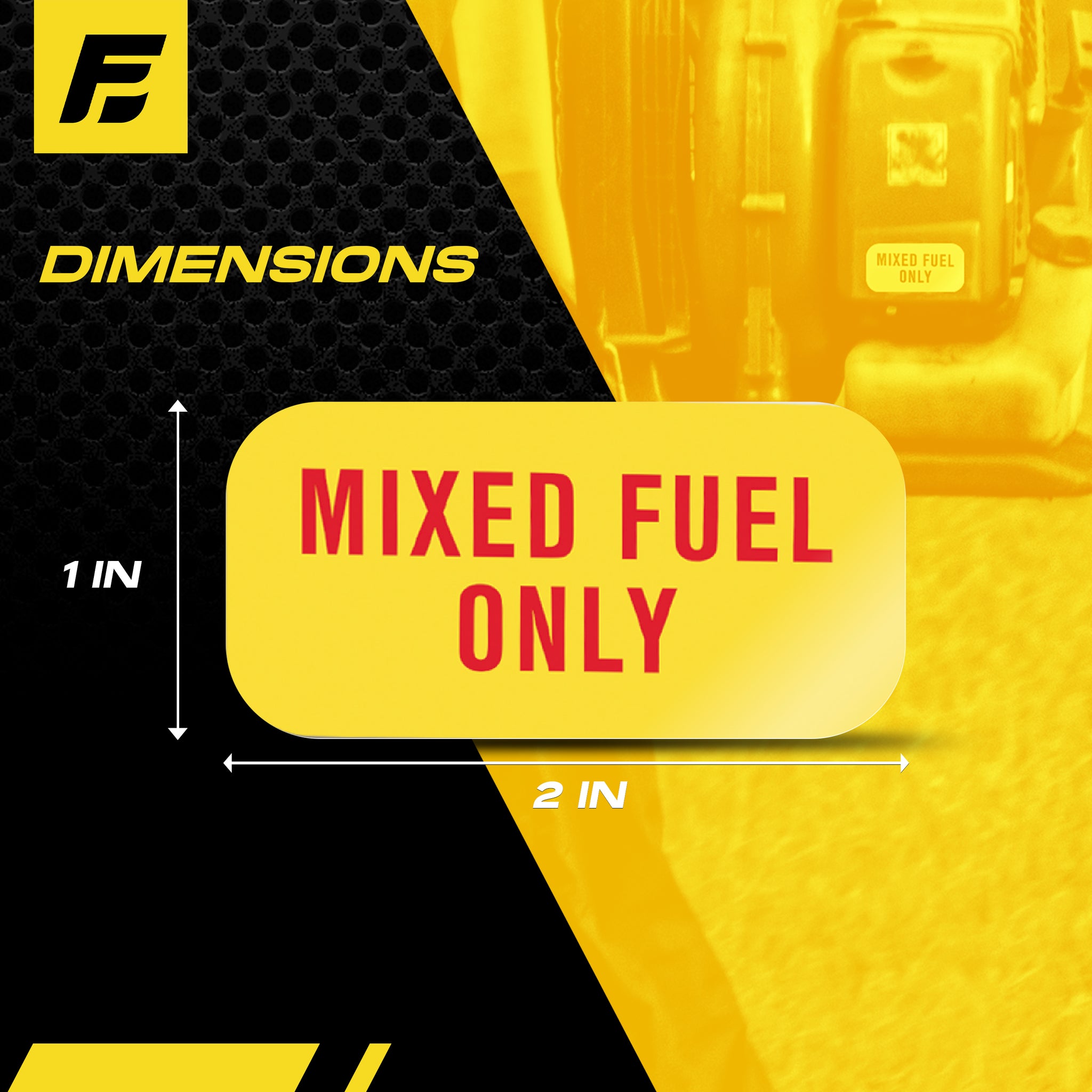 Mixed Fuel Only Sticker | 2"x1" | 4 Labels