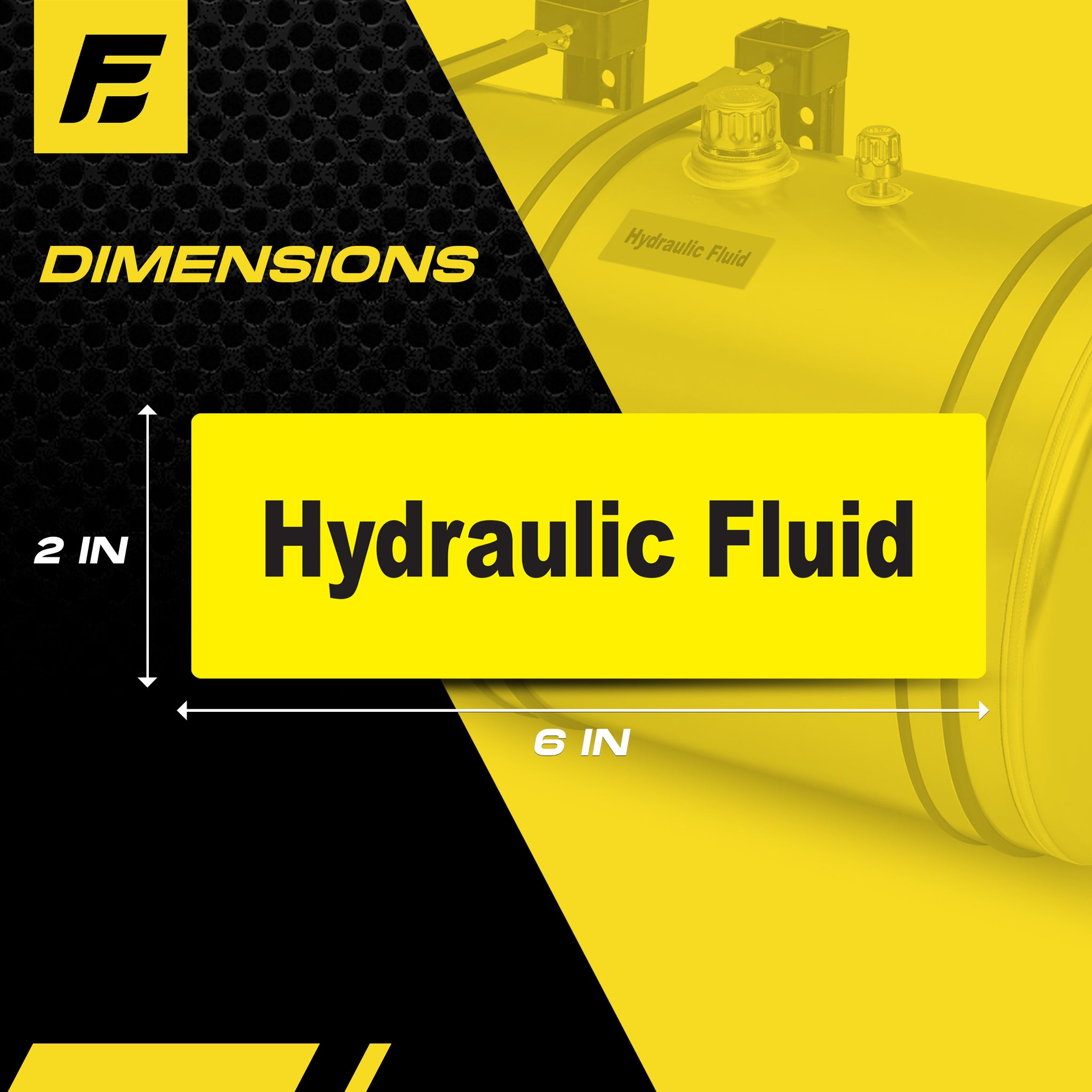 Hydraulic Fluid Sticker | 2"x6" | Made In USA