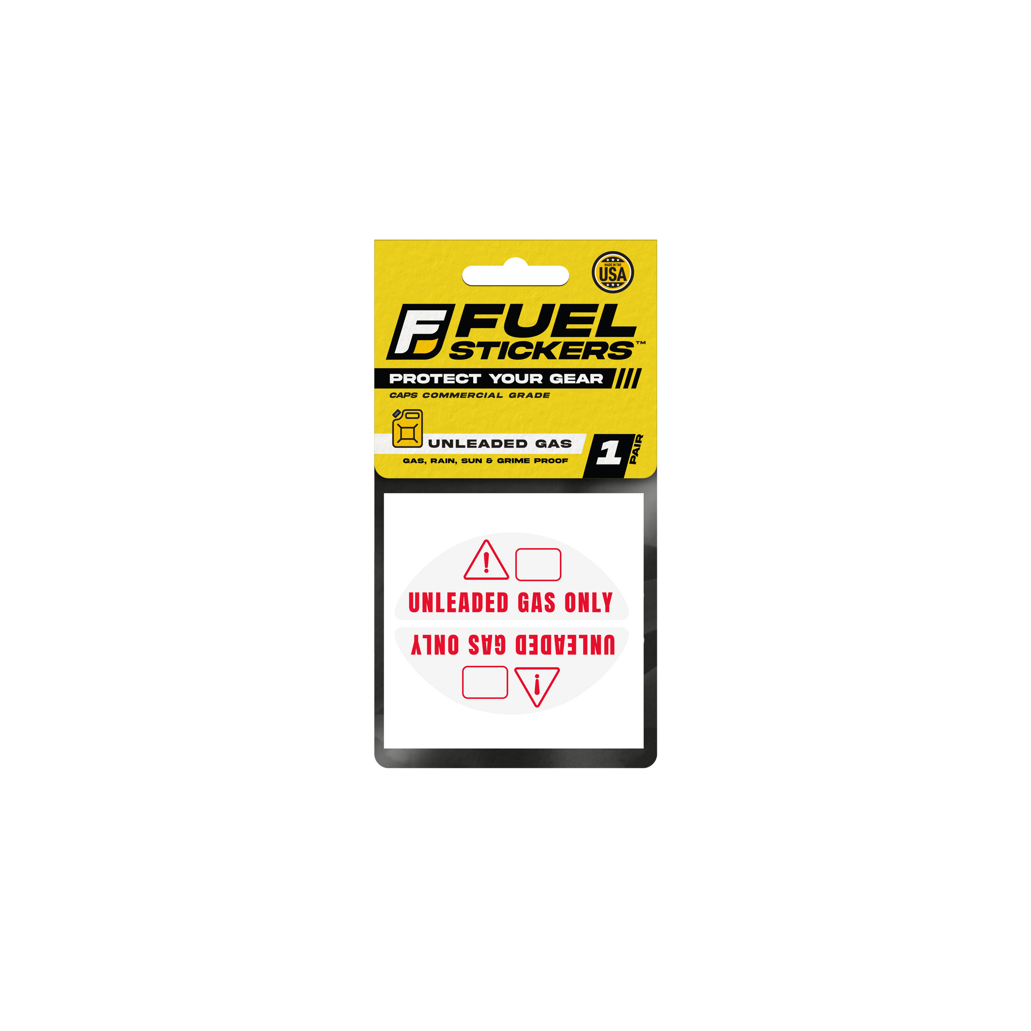 Unleaded Only Sticker for Gas Cap | 1 Pair | USA Made
