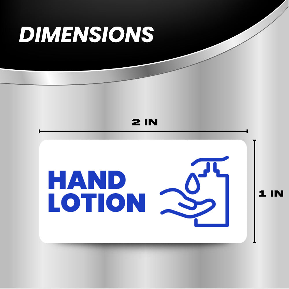 Hand Lotion Label for Commercial Dispensers | Size: 2x1 inch | 4 Pack