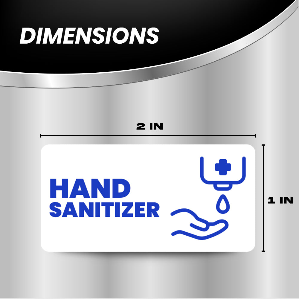 Hand Sanitizer Label for Commercial Dispensers | Size: 2x1 inch | 4 Pack