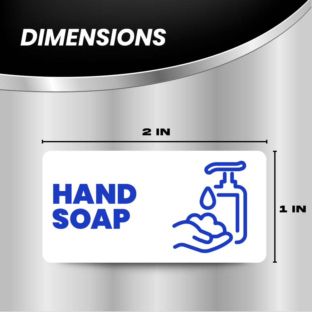 Commercial Hand Soap Label for Commercial Dispensers | Size: 2x1 inch | 4 Pack