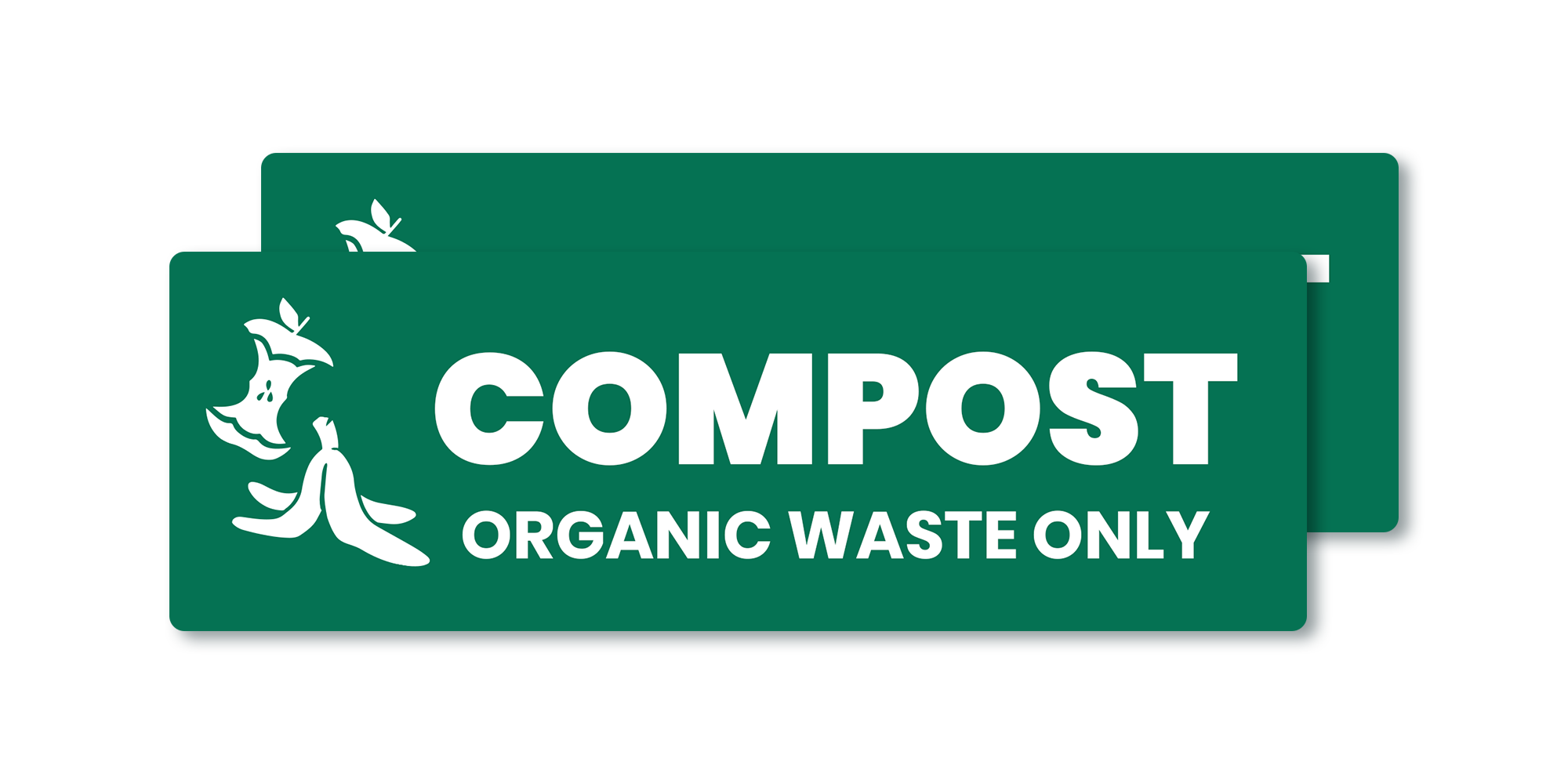 Trash Recycle Compost Sticker Set – Heavy-Duty Trash Bin Labels | 6" x 2" | Made In USA