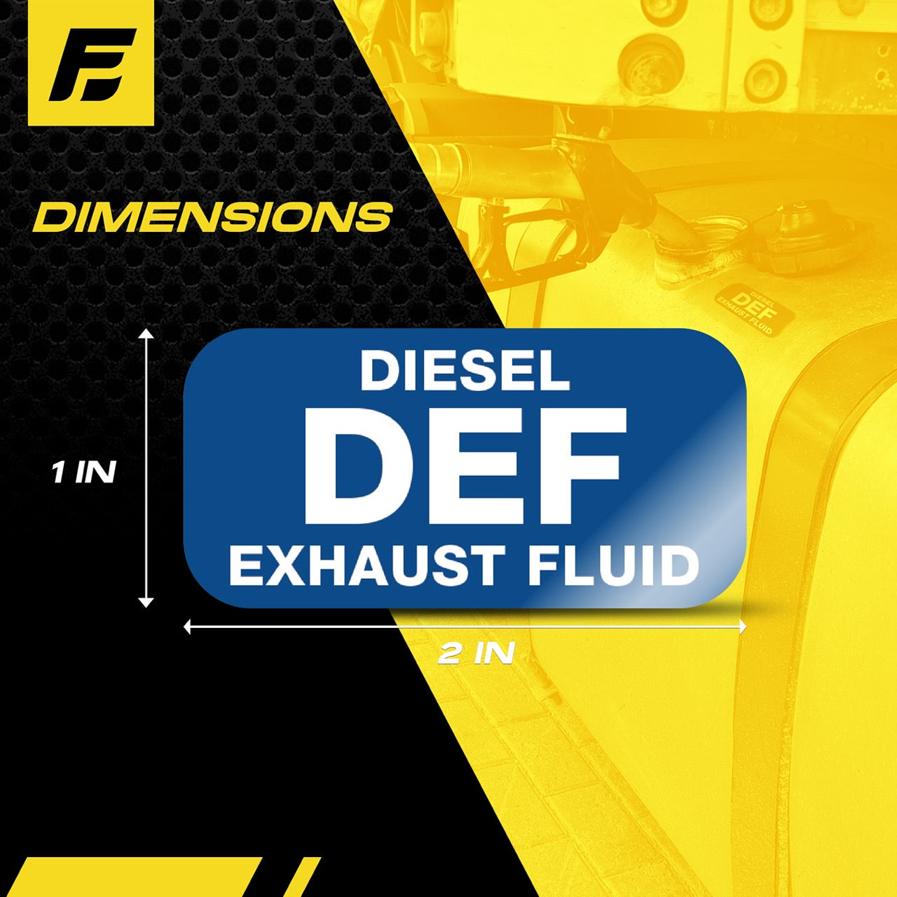 DEF Sticker - Diesel Exhaust Fluid Label | Size:  2"x1"