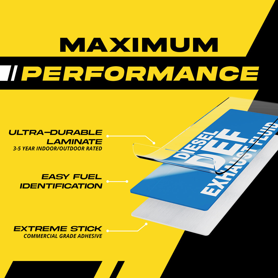 DEF Only Sticker - Diesel Exhaust Fluid Label by Fuel Stickers | 6"x2" | 2 Labels