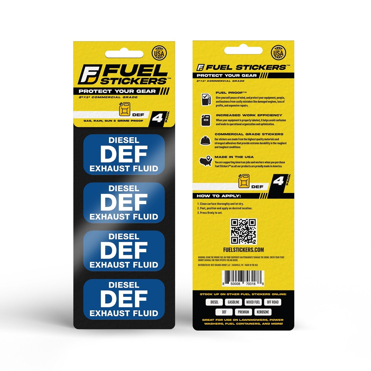 DEF Stickers - Diesel Exhaust Fluid Label - 4 Pack – FuelStickers.com