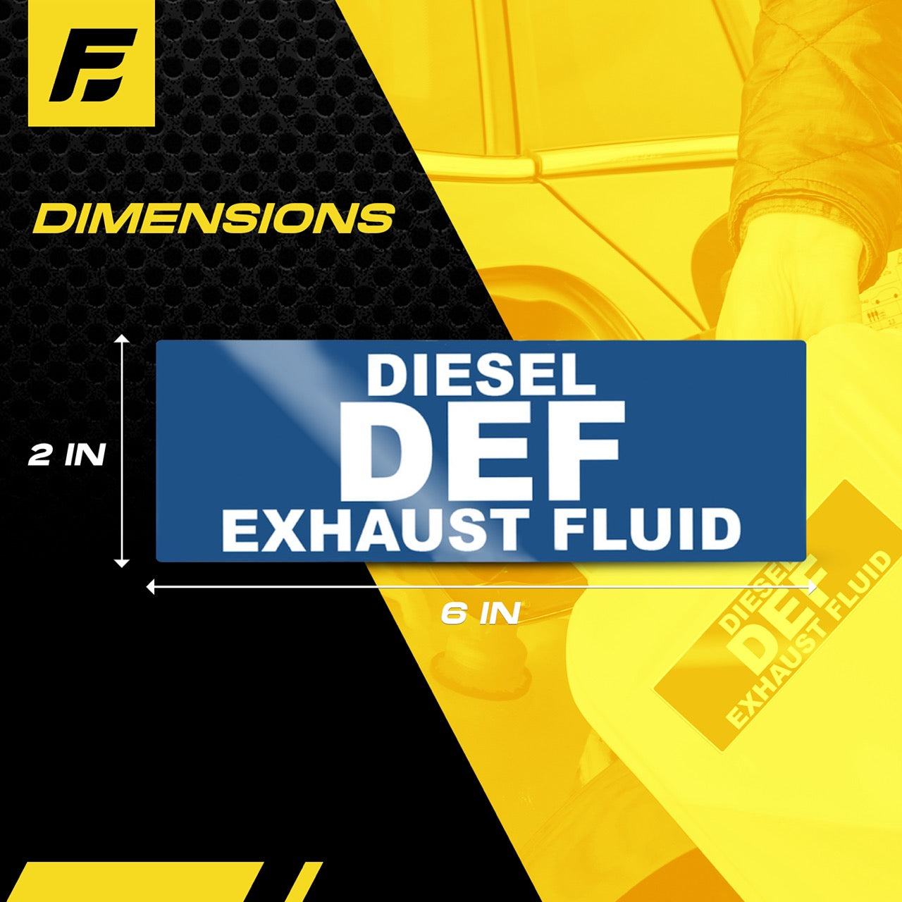 DEF Only Sticker - Diesel Exhaust Fluid Label by Fuel Stickers | 6"x2" | 2 Labels
