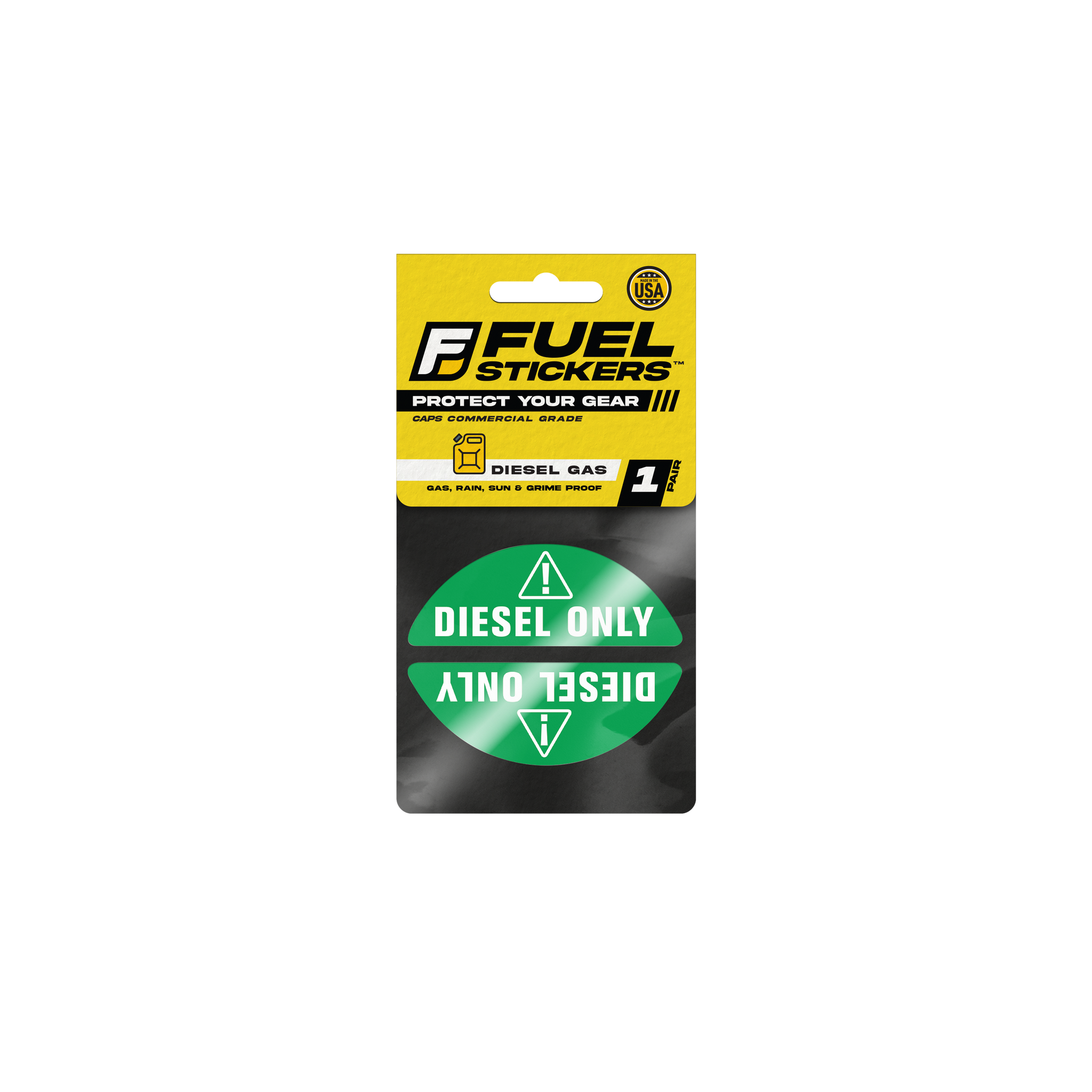 Diesel Only Sticker for Fuel Cap | 1 Pair (Green)