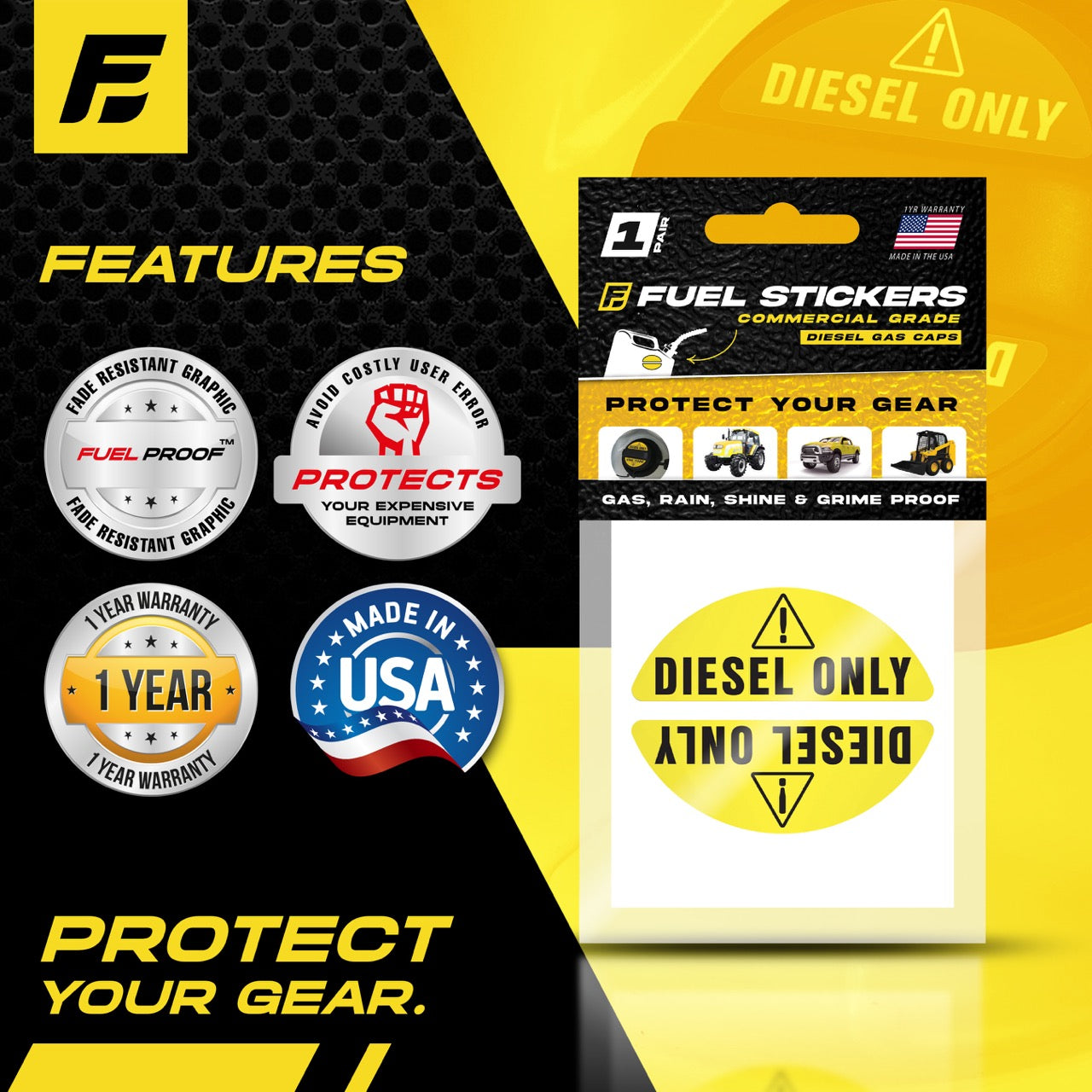 Diesel Only Fuel Cap Label | Fuel Identification Label for Fleets ...