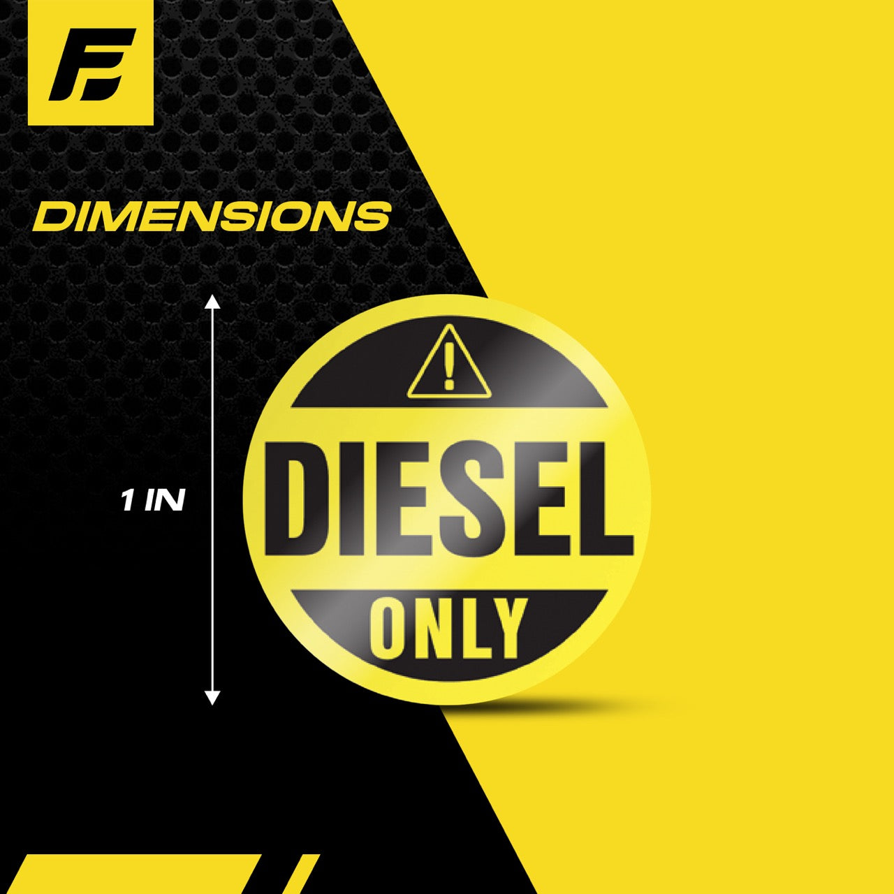 Diesel Fuel Only Sticker | 1" Round | 4 Labels | USA Made