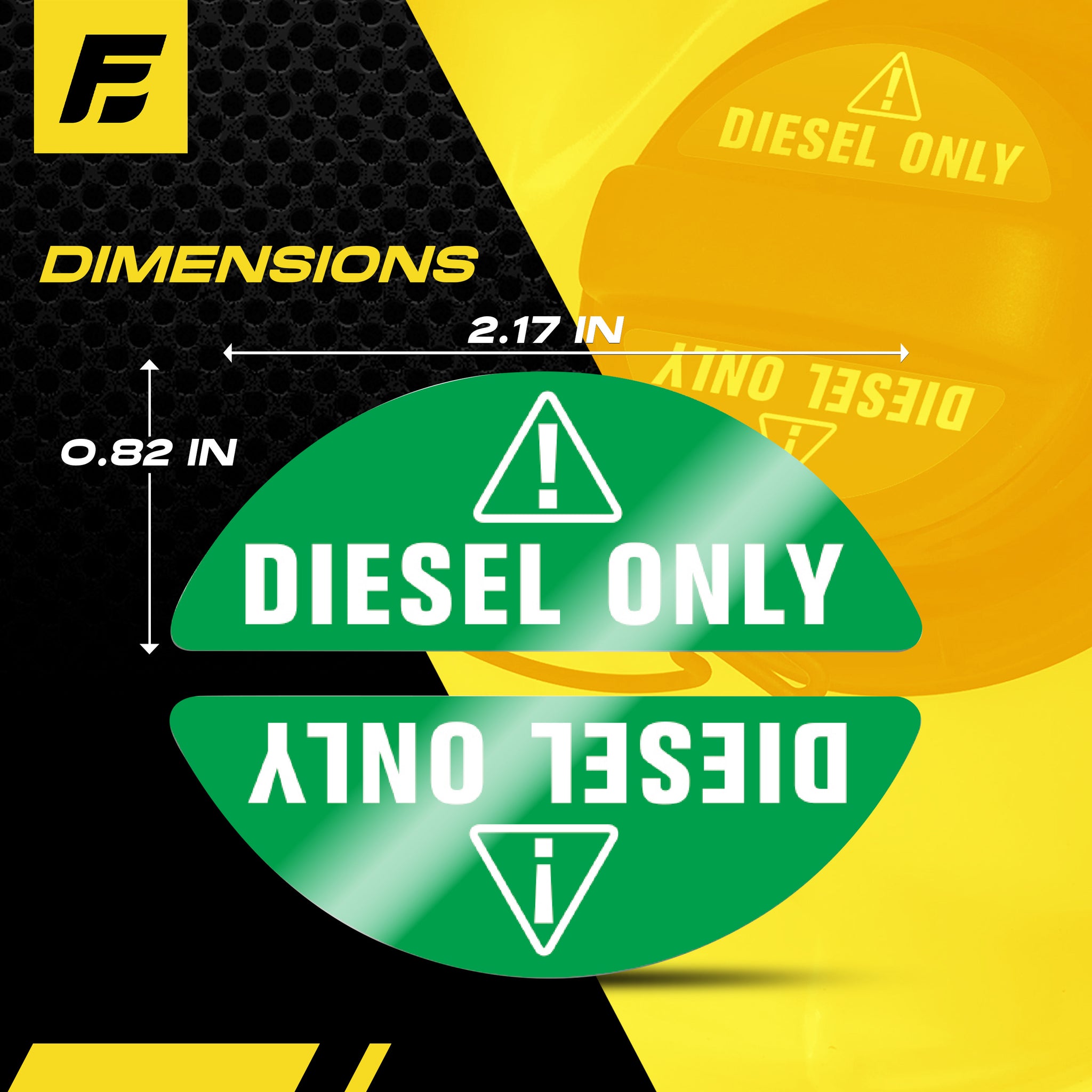 Diesel Only Sticker for Fuel Cap  Easy Fuel Identification Labels