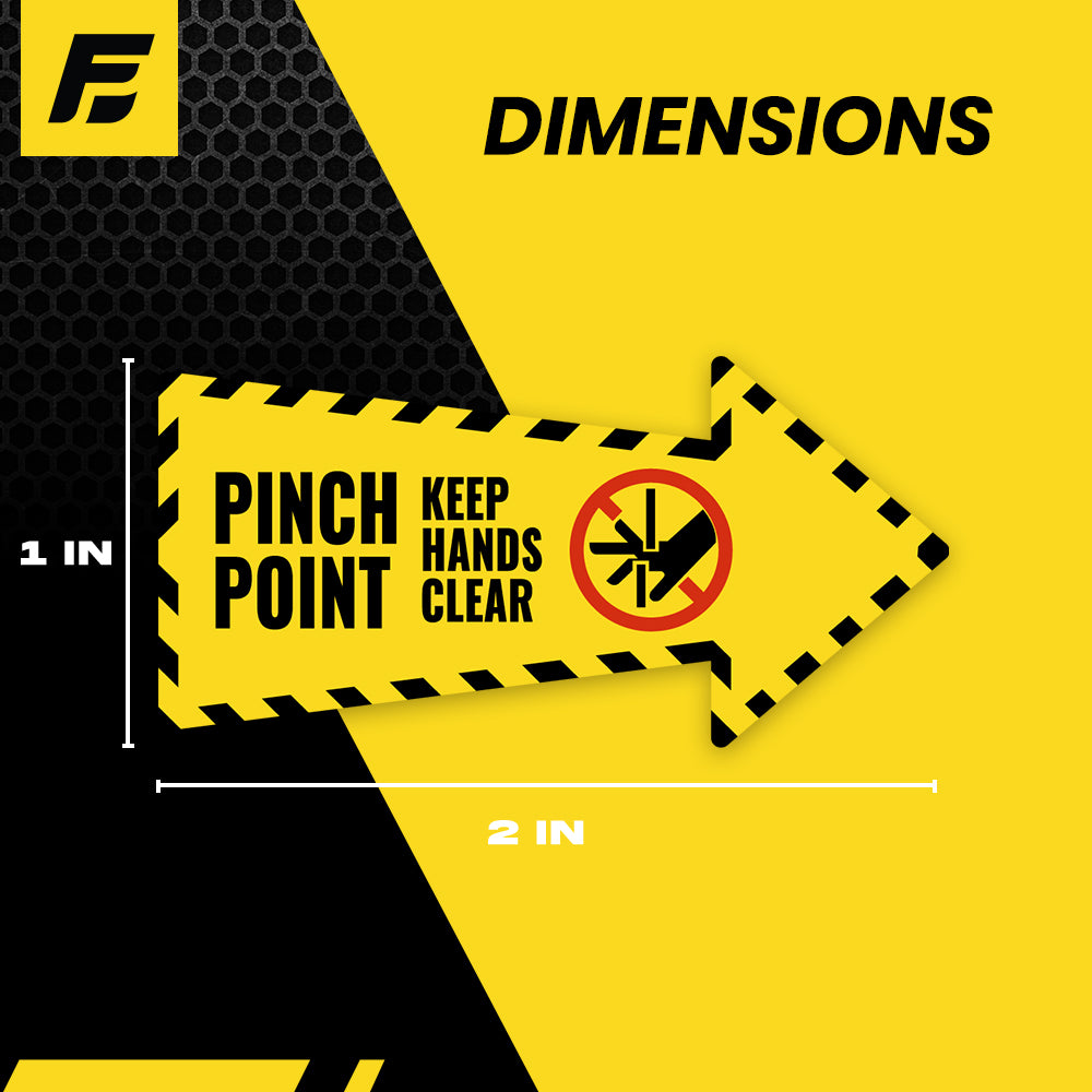 Pinch Point Sticker - Multi-Directional Arrow (Small, 4-Pack)