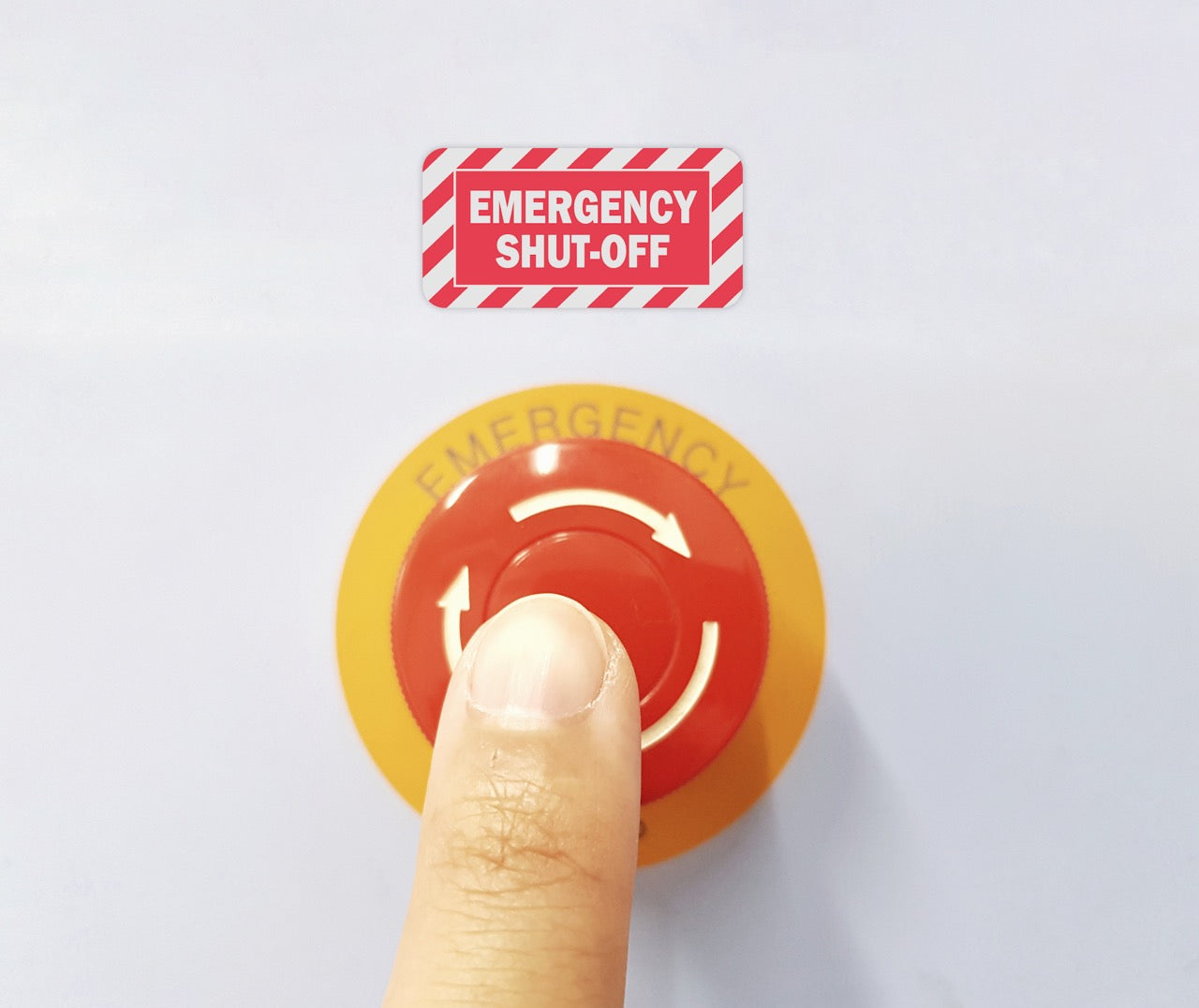 Emergency Shut Off Label | Size: 2x1 inch | 4 Pack