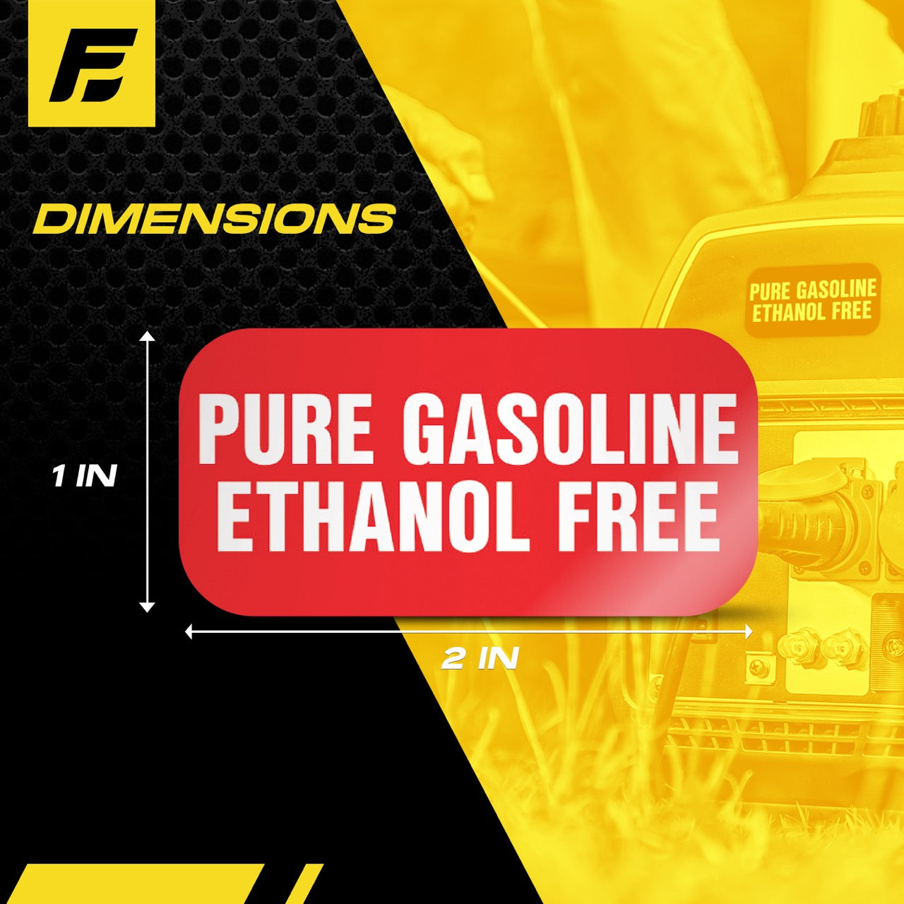 No Ethanol Sticker - Fuel Identification Labels by Fuel Stickers | 2"x1" | 4 Labels