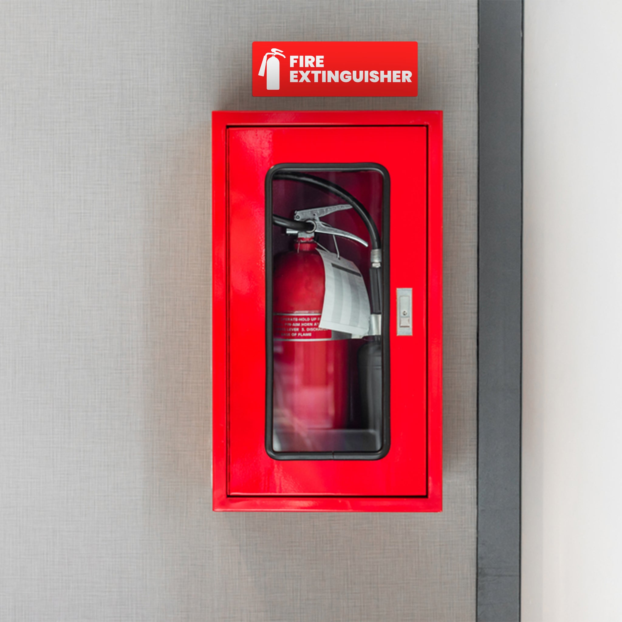 Fire Extinguisher Sticker Set for Business - Office, Commercial, Landlord | 2"x6" | 4 Pack