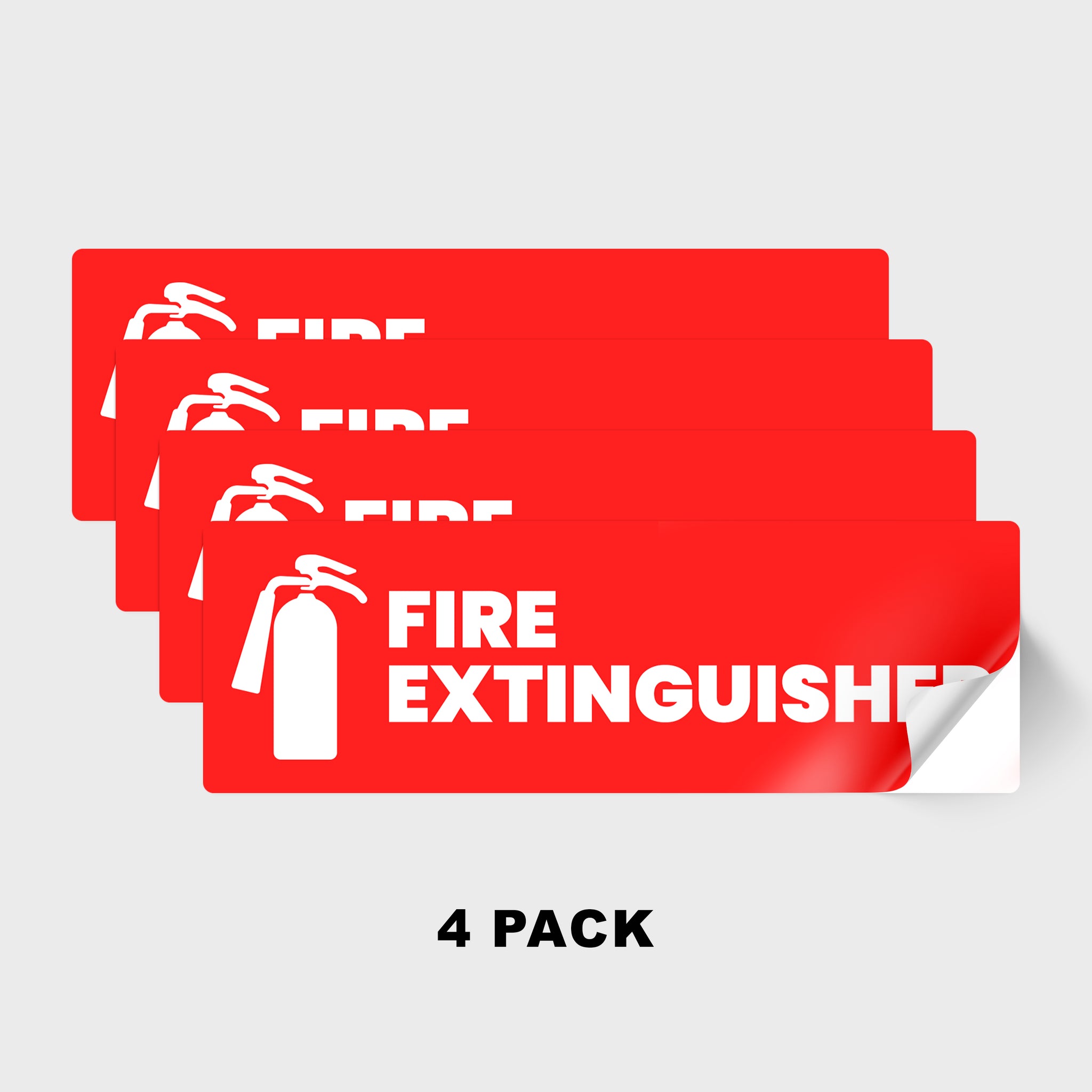 Fire Extinguisher Sticker Set for Business - Office, Commercial, Landlord | 2"x6" | 4 Pack