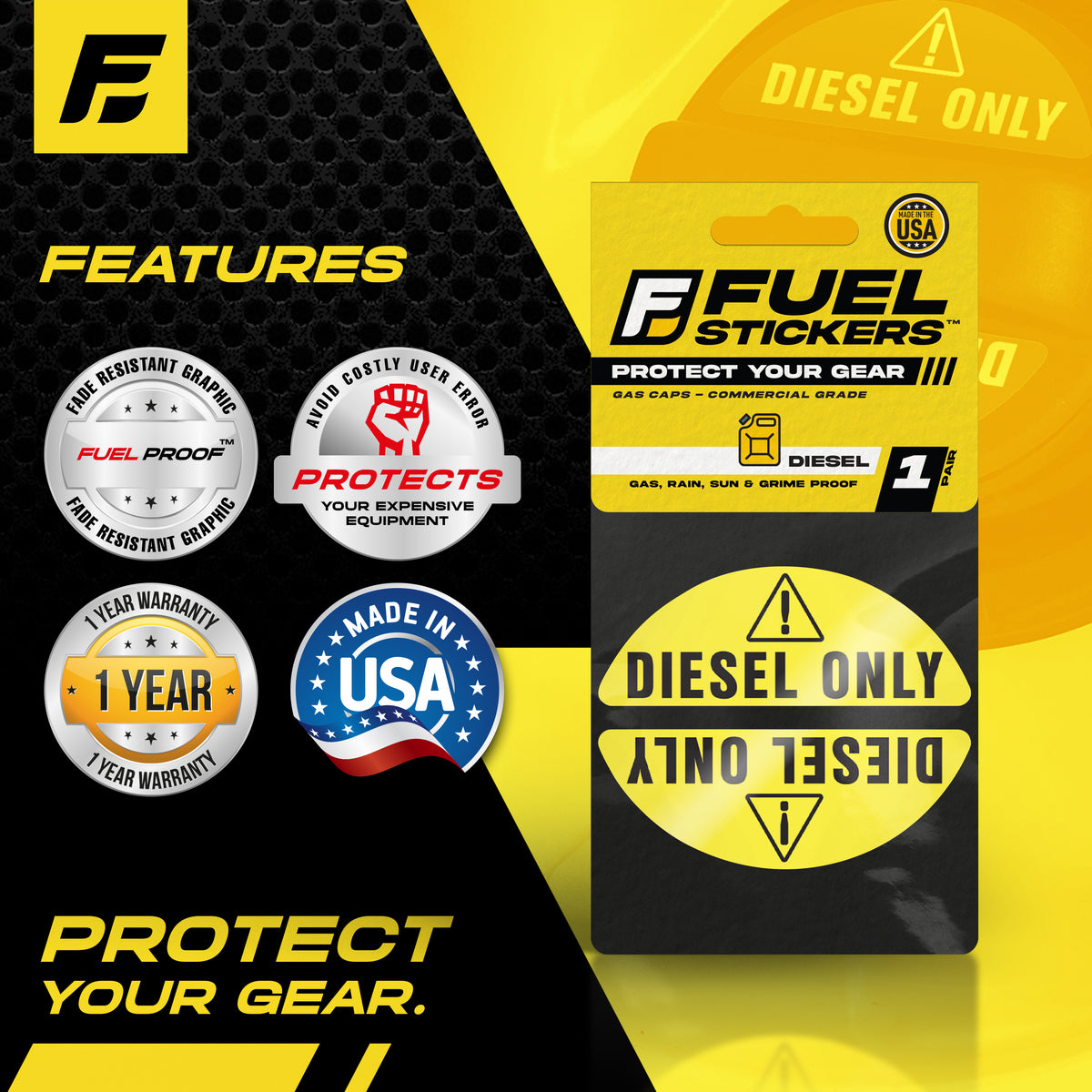 Sticker Diesel Shell High-Quality Diesel Only Stickers - USA Made – FuelStickers.com