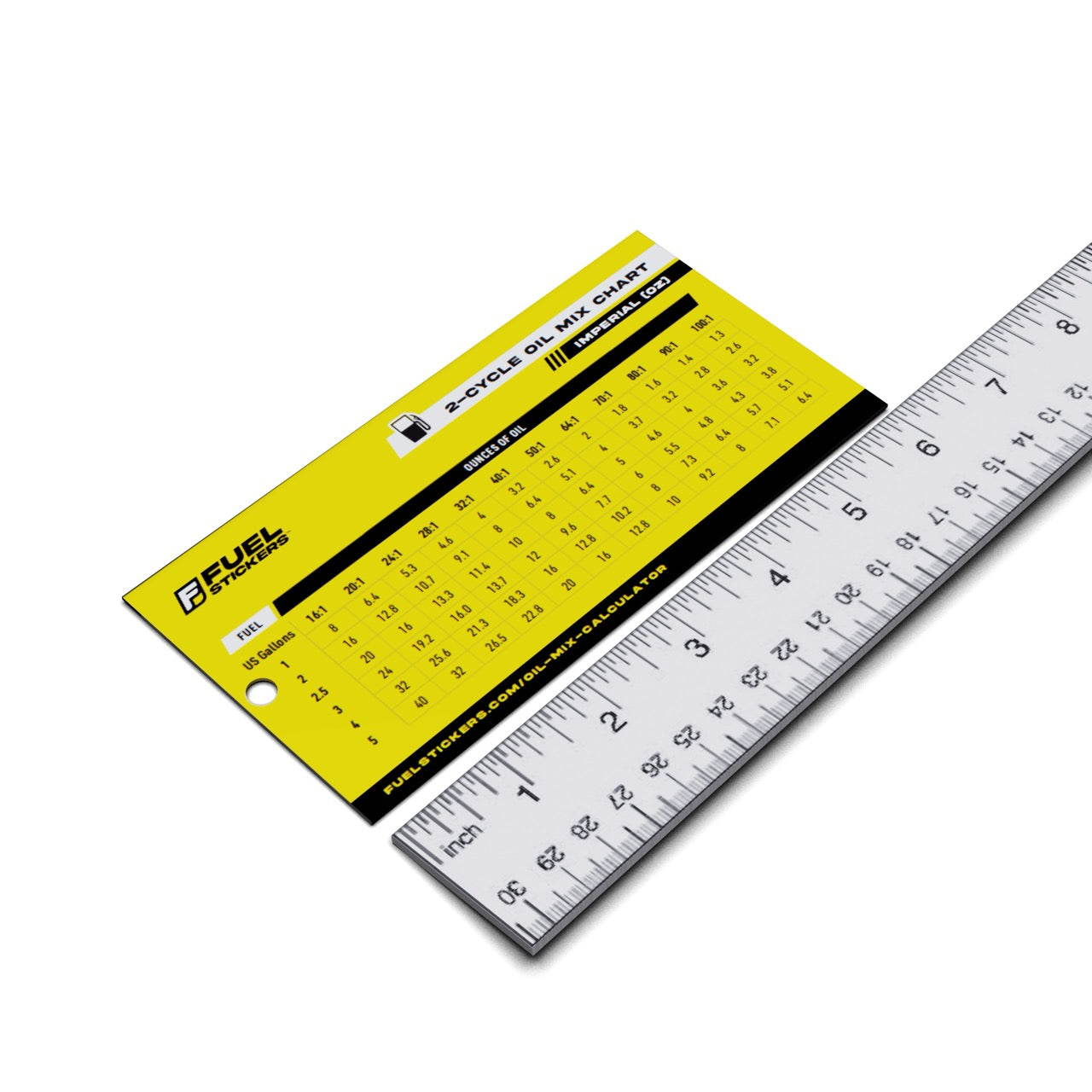 2 Stroke Oil Mix Ratio Chart Laminated 2Sided
