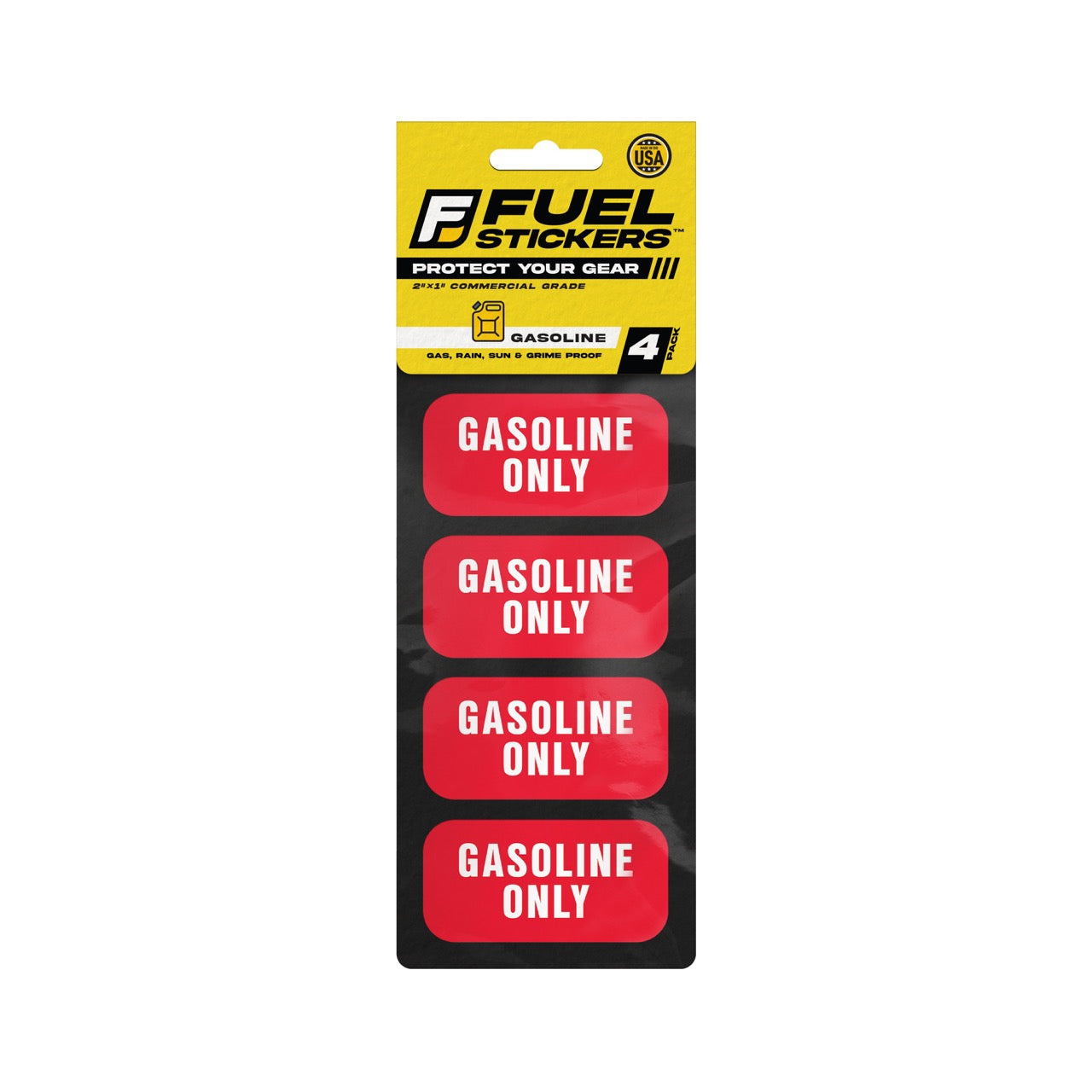 Gasoline Only Sticker - 4 Pack, USA Made – FuelStickers.com