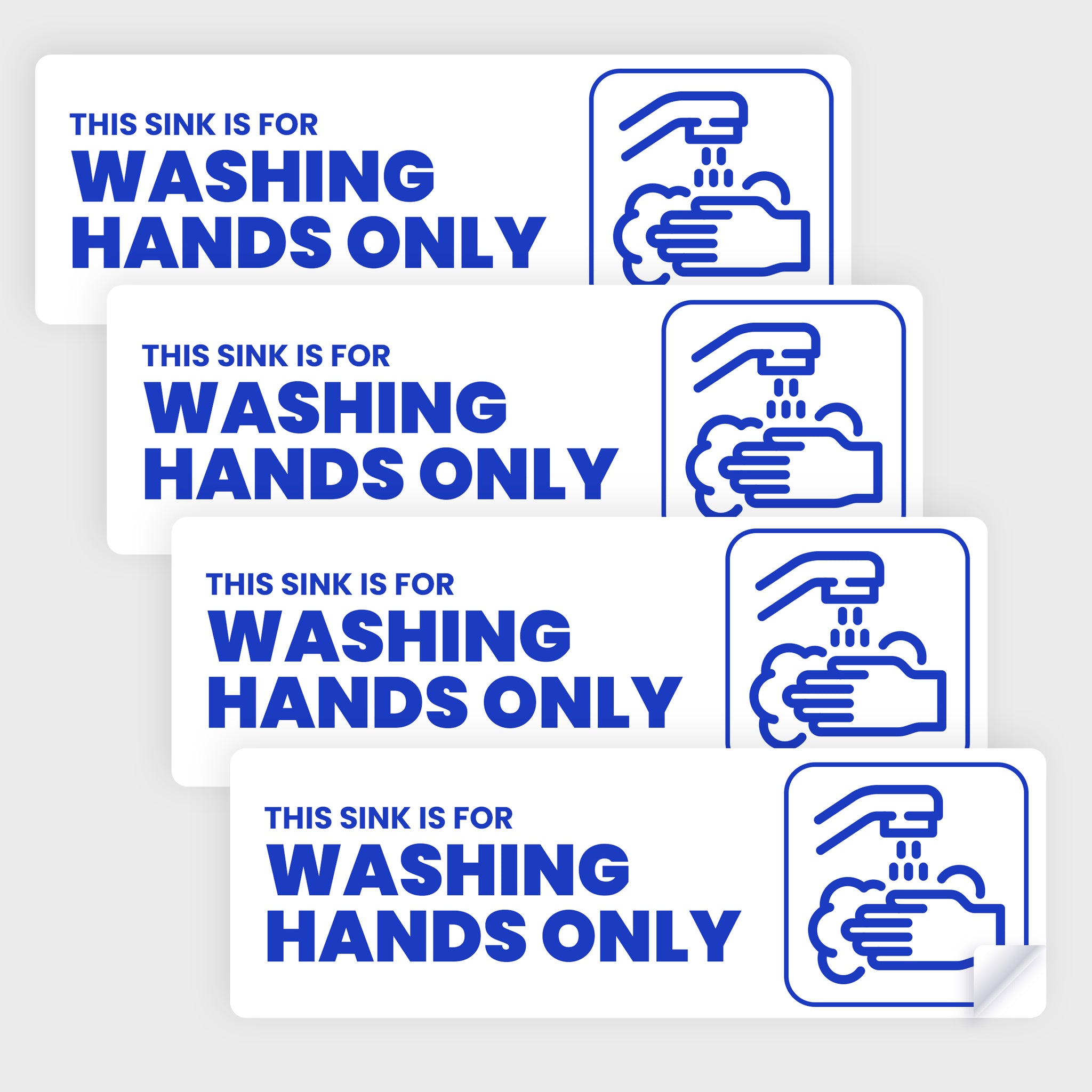 This Sink for Hand Washing Only Sticker | Size: 6x2 inch | 4 Pack