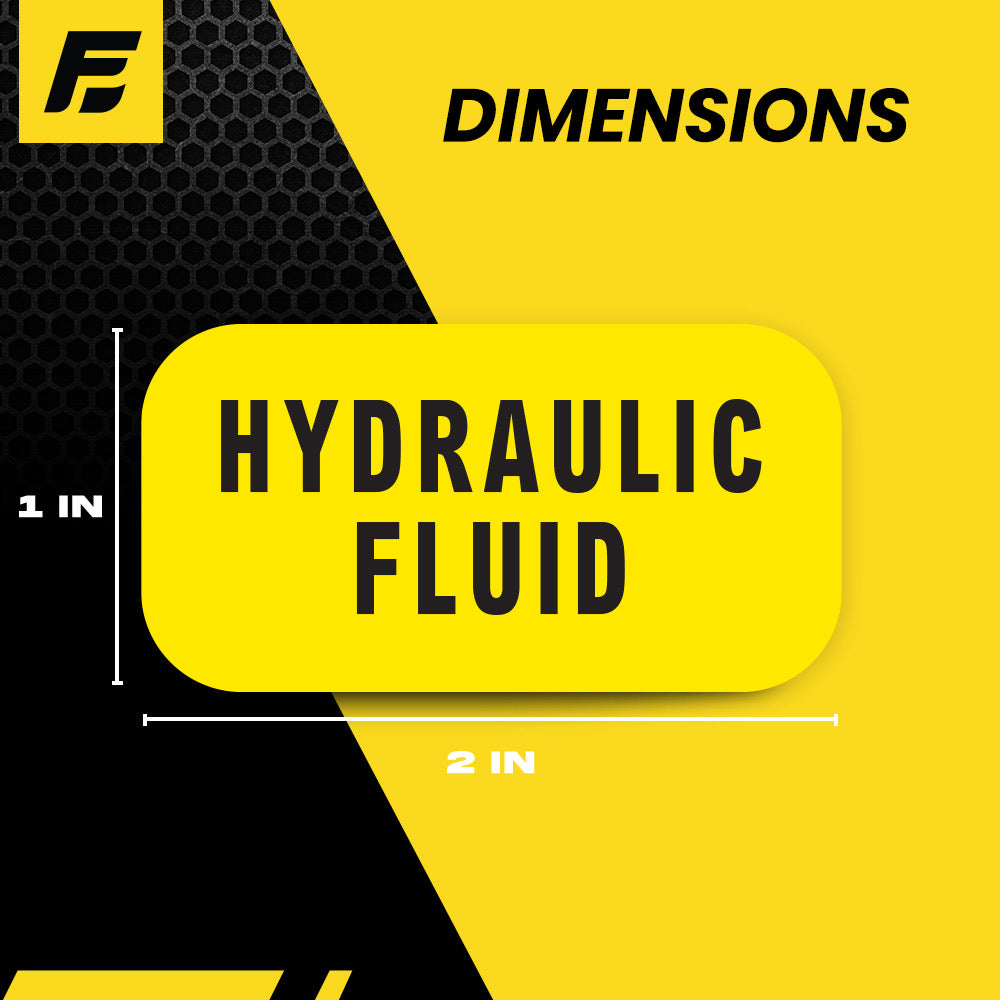 Hydraulic Oil Sticker | Size: 2x1 inch | 4 Pack