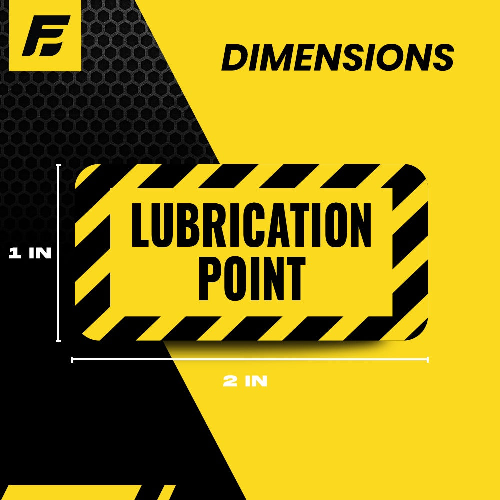 Lubrication Point Stickers (small) | 2" x 1" inch | 4 Pack