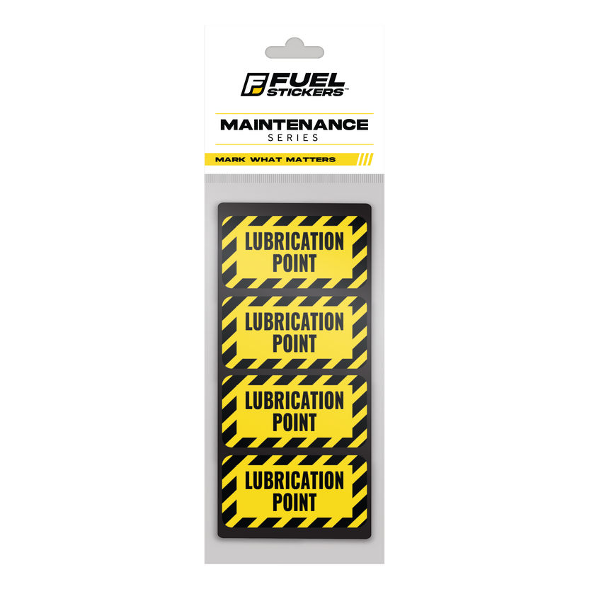 Greasing Point Visual Sign Fuel Stickers - Heavy-Duty Gas Can Labels and Outdoor Power Equipment ...