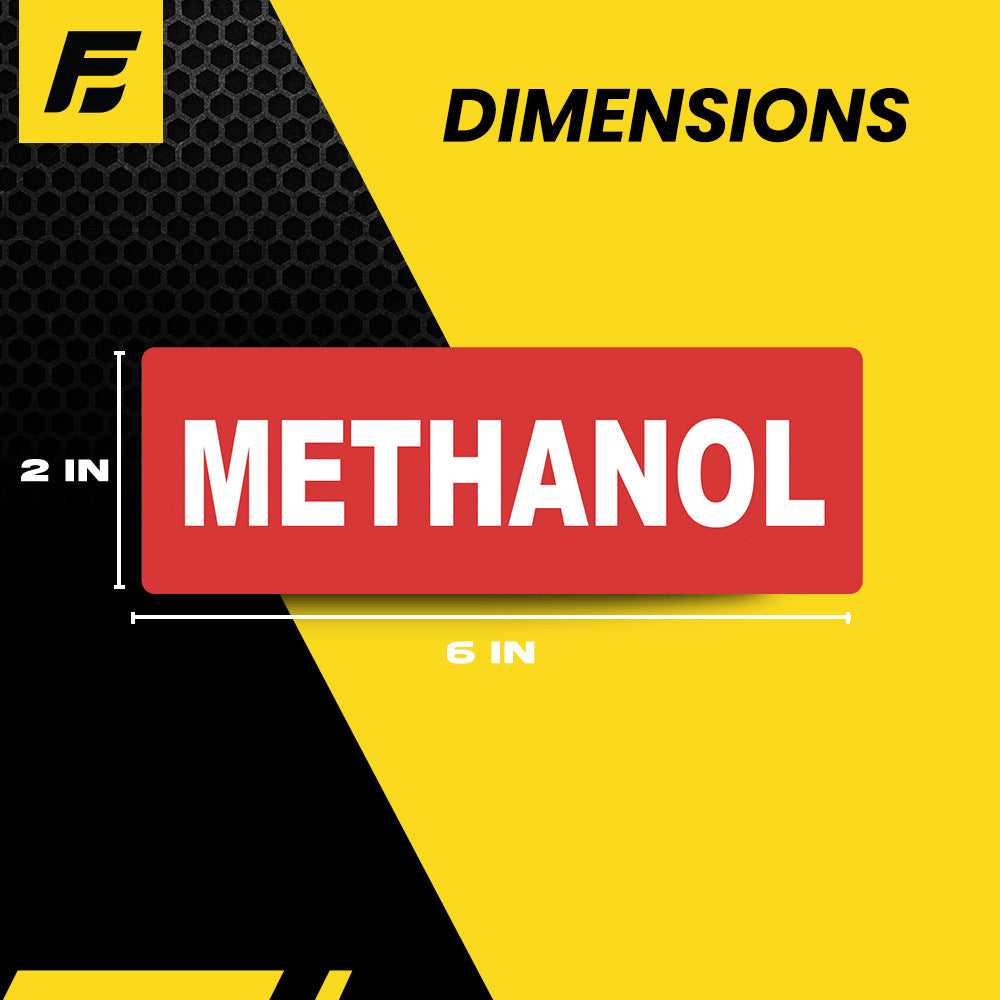 Methanol Label | Size: 6x2 inch | 2 Pack