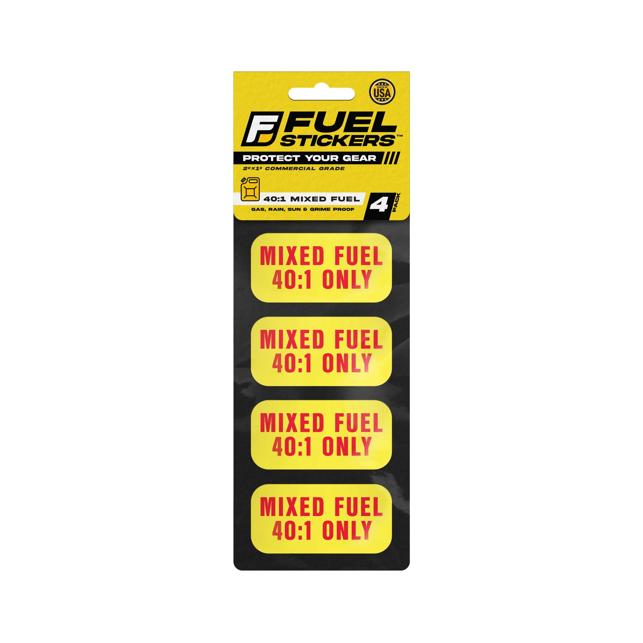 Mixed Fuel Only Stickers 40:1 | 2"x1" | 4 Labels