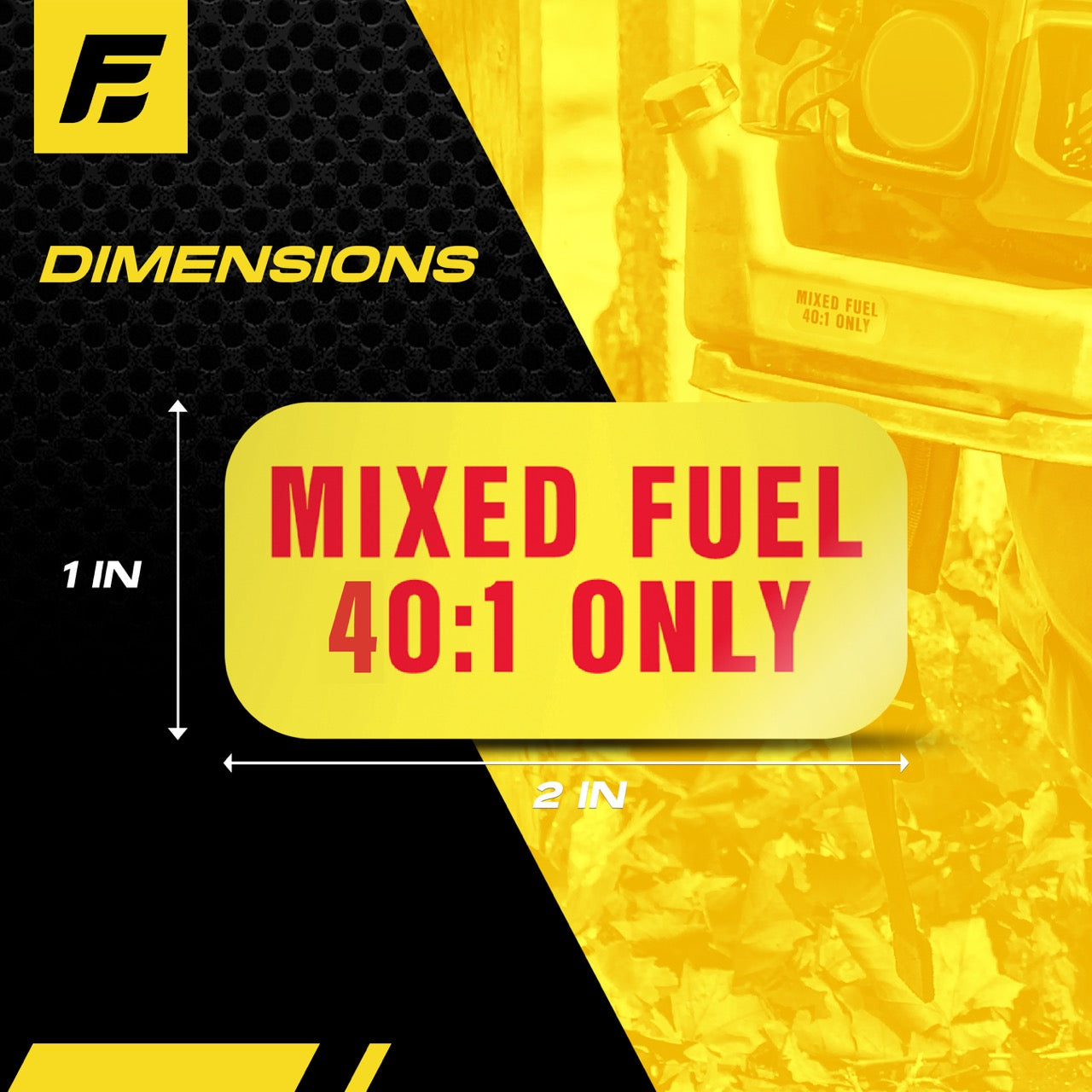 Mixed Fuel Only Stickers 40:1 | 2"x1" | 4 Labels