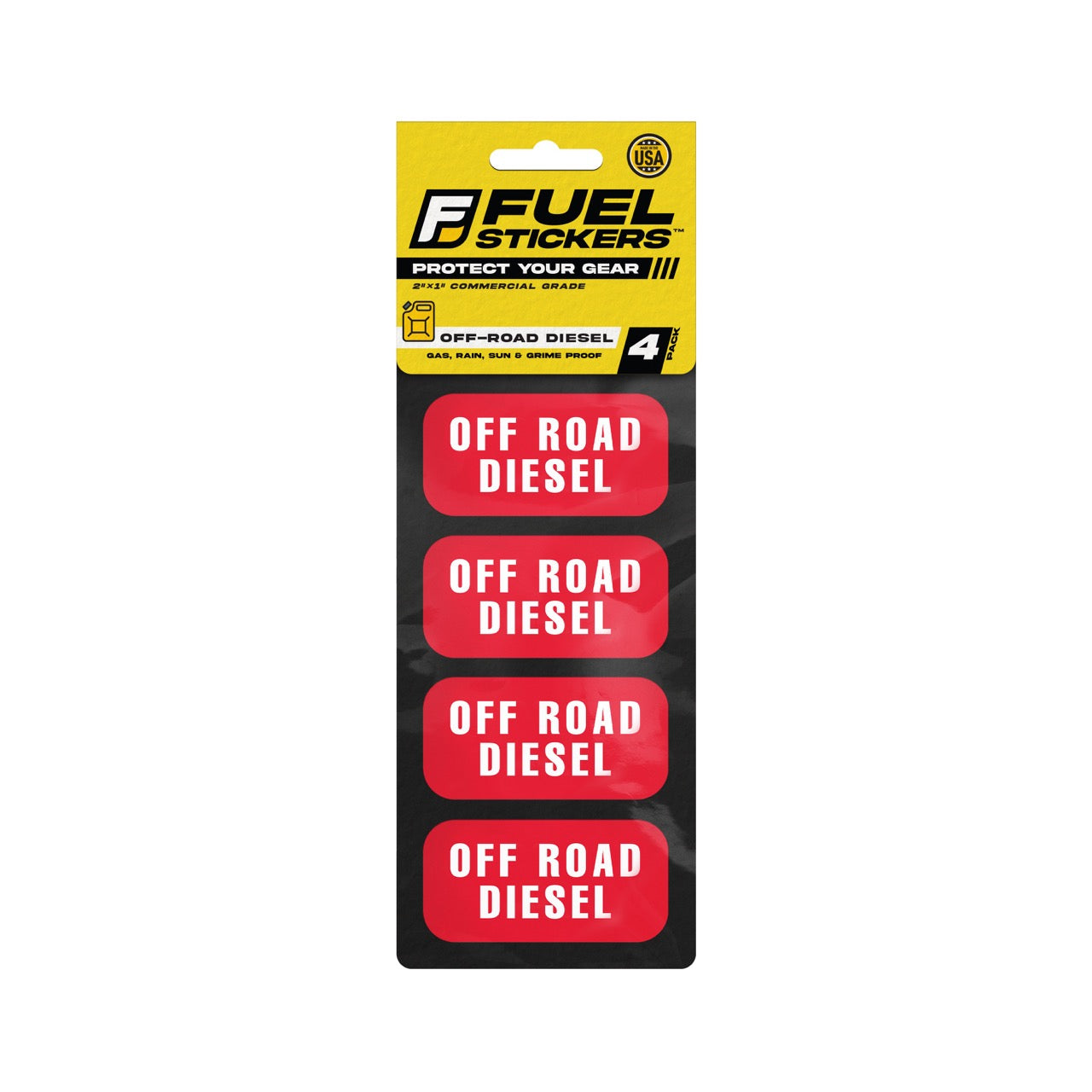 Off Road Diesel Sticker | 2"x1" | 4 Labels - Made in USA