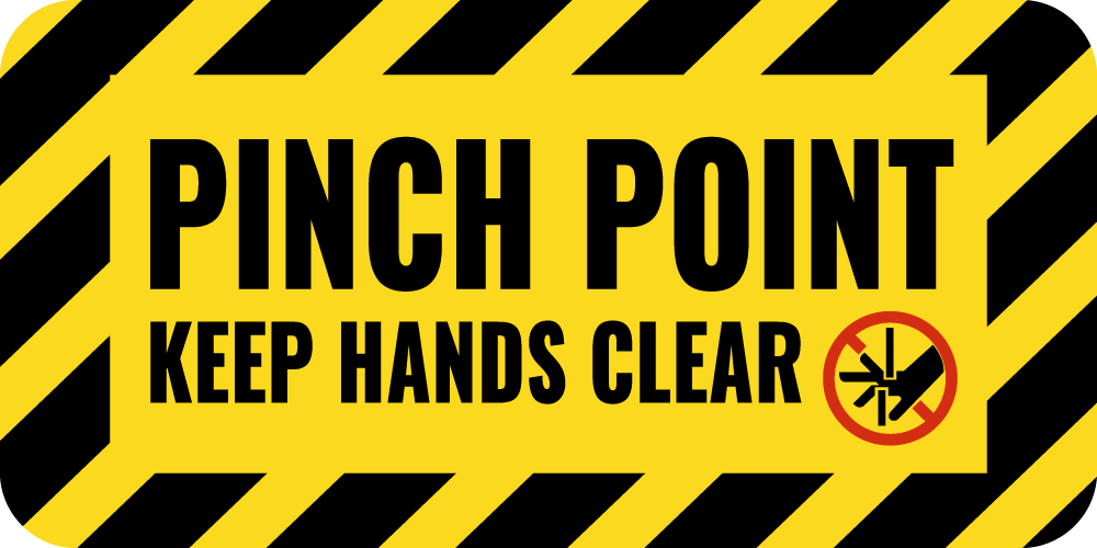 Pinch Point Sticker - for Equipment and Machinery - High Visibility ...