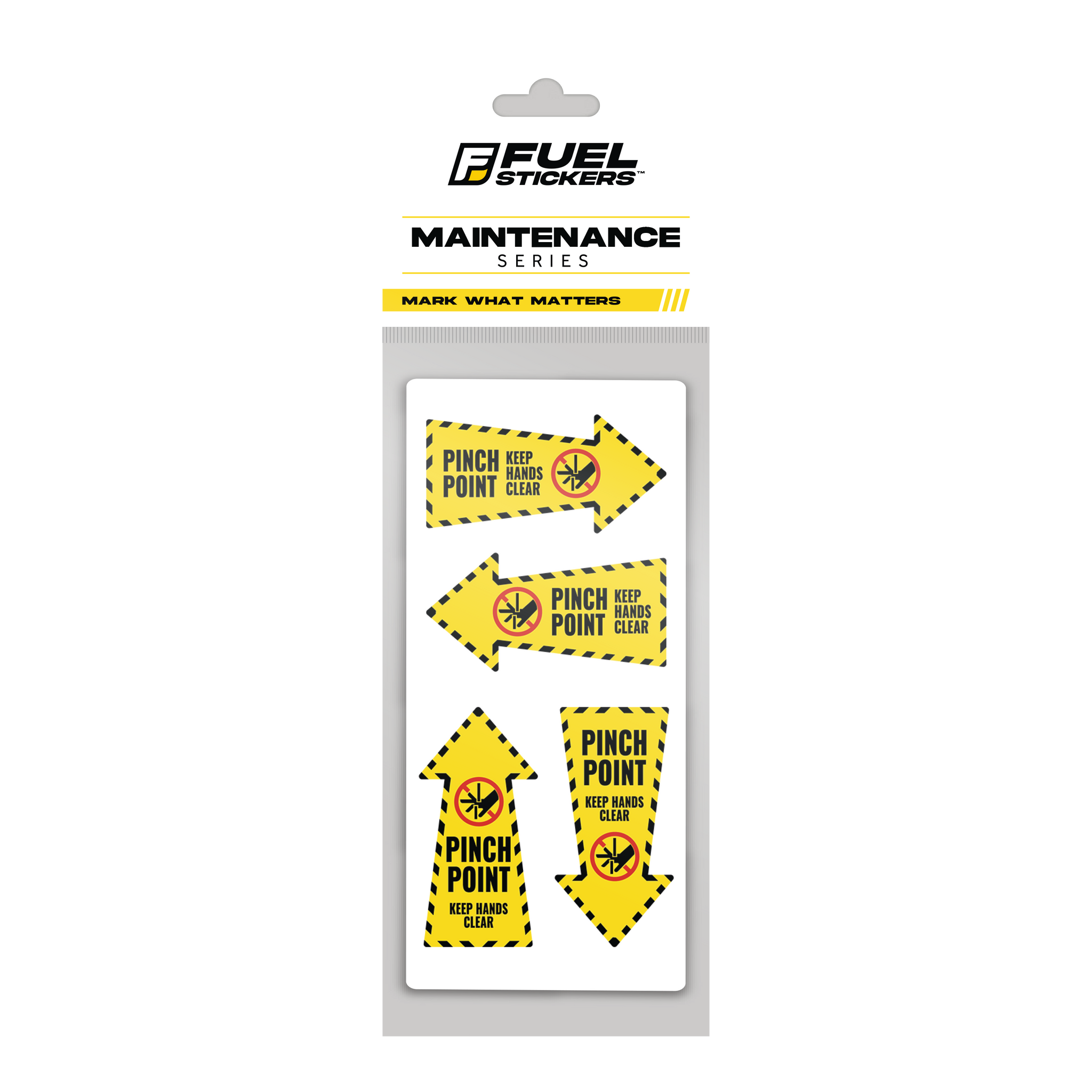 Pinch Point Sticker - Multi-Directional Arrow (Small, 4-Pack)