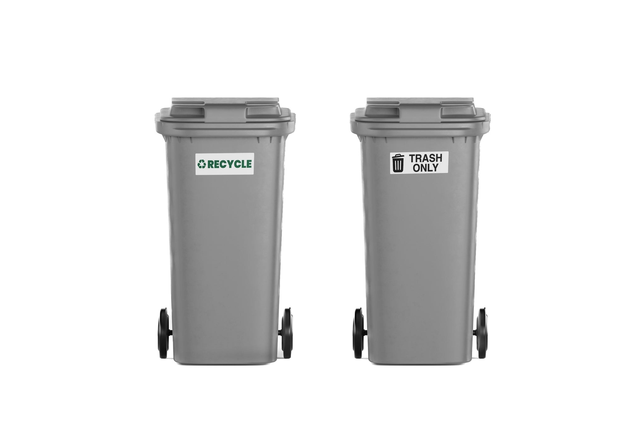 Trash Recycle Sticker Set – Heavy-Duty Trash Bin Labels | 6" x 2" | Made In USA