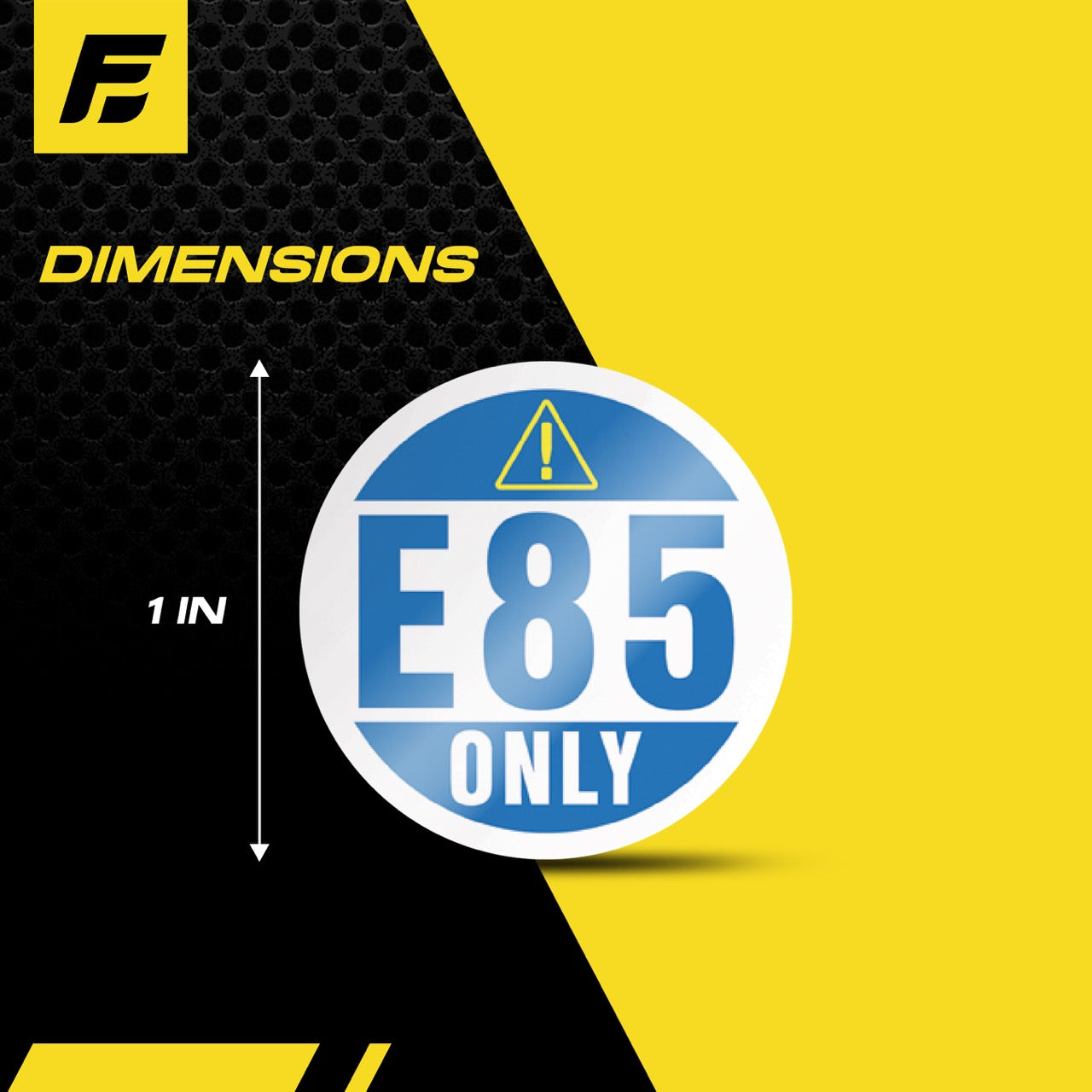 E85 Sticker | 1" Round | 4 Labels | USA Made