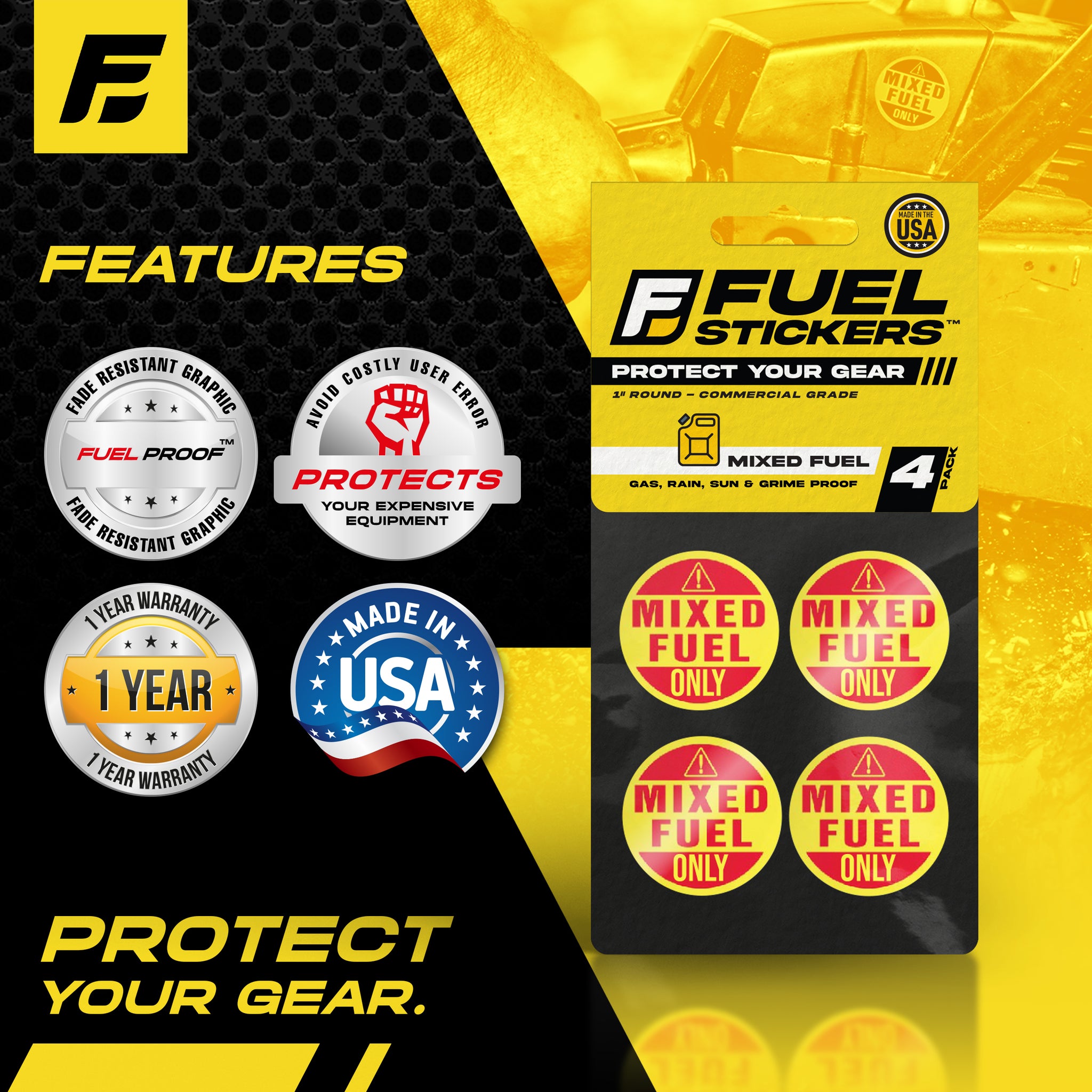 Mixed Gas Sticker | 1" Round | 4 Labels