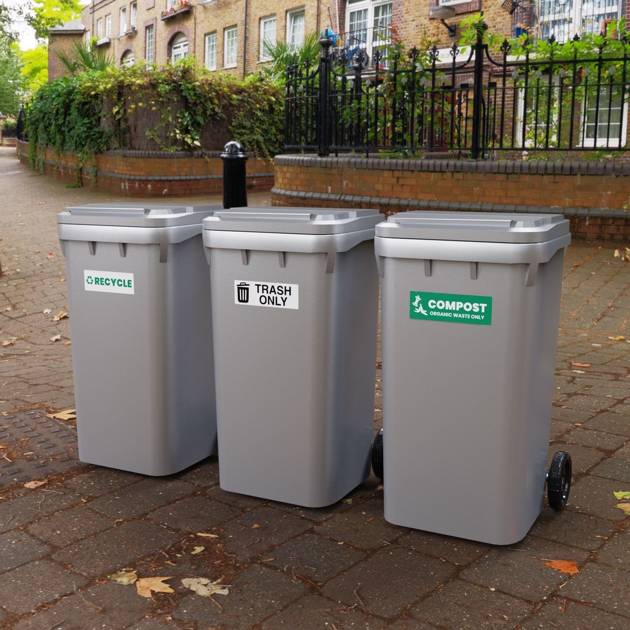 Recycle Compost Trash Only Sticker Set - 6