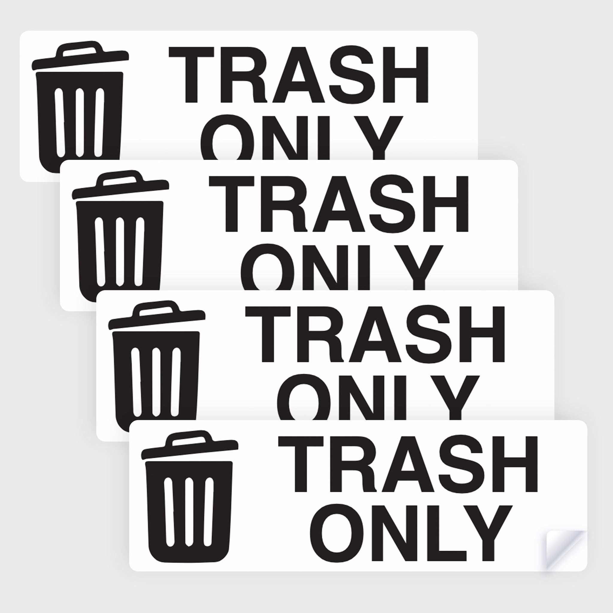 Trash Sticker - Trash Bin Labels | 2"x6" | 4 Pack