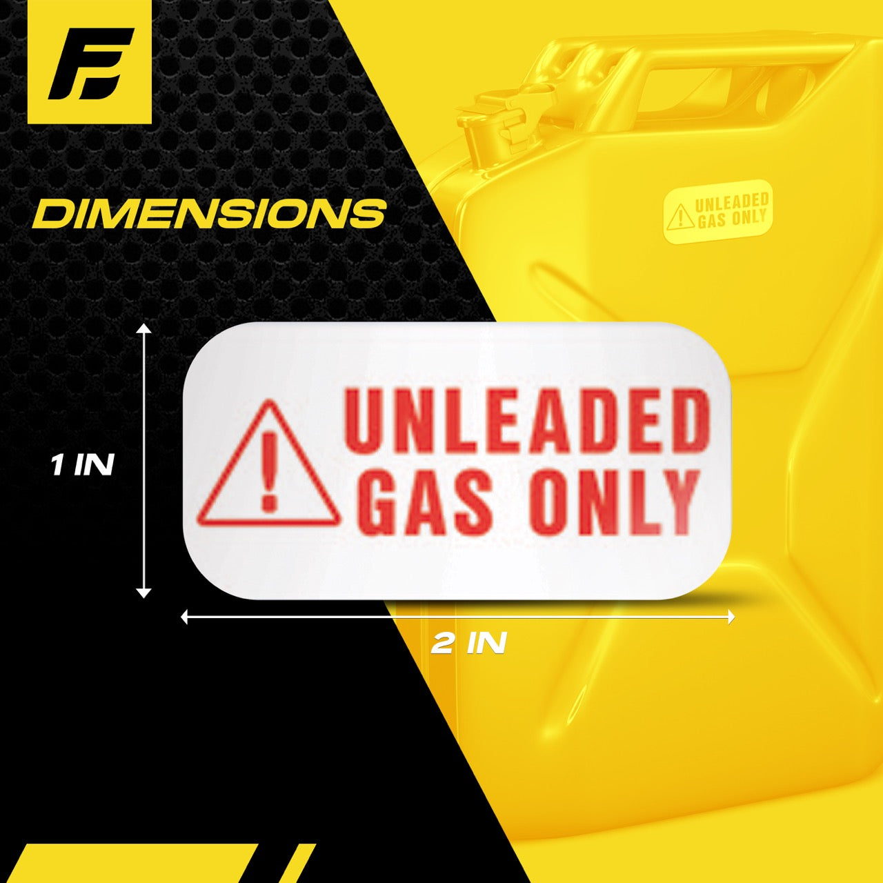 Unleaded Fuel Only Sticker | 2"x1" | 4 Labels - USA Made