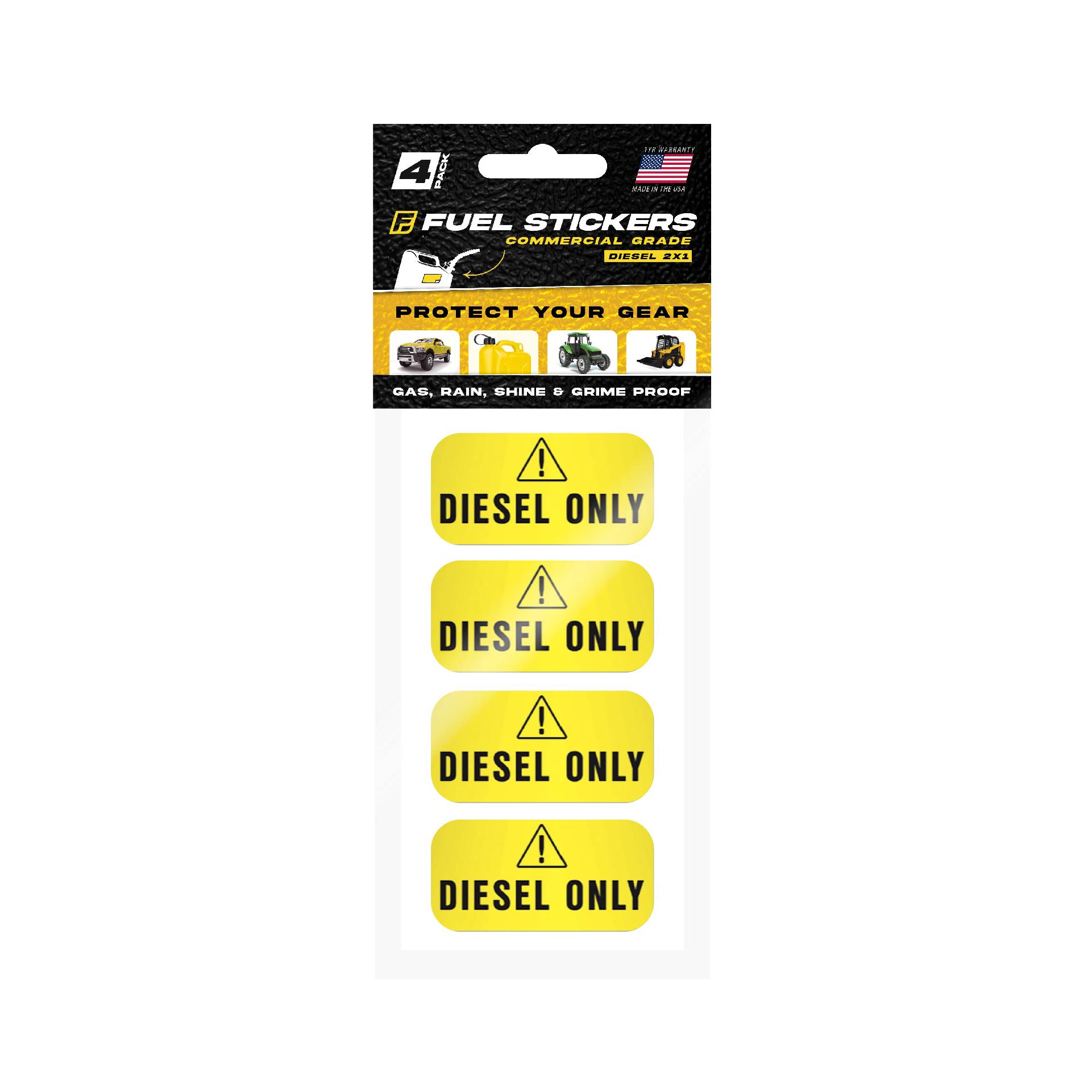 Diesel Only Sticker | 2"x1" | 4 Labels 