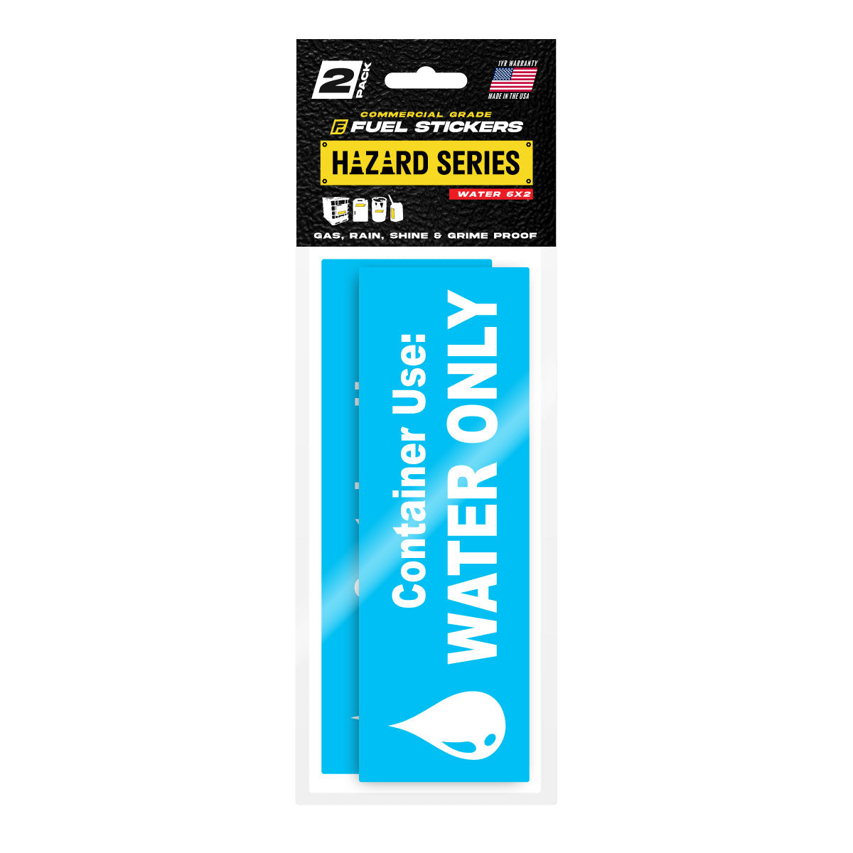 Water Only Sticker | 2"x6" | 2 Pack