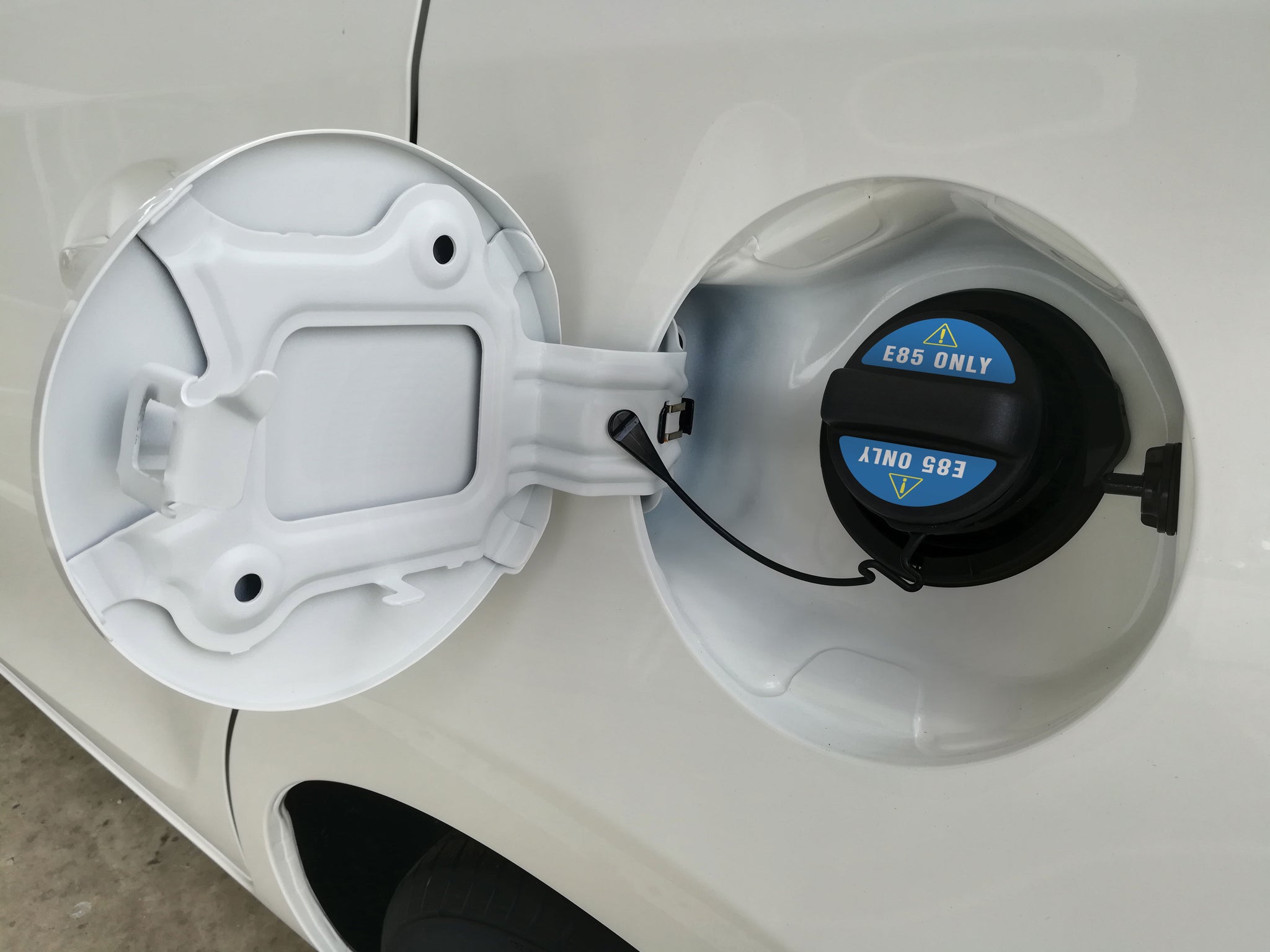 E85 Gas Cap Sticker | Flex Fuel Gas Cap Label by Fuel Stickers | 1 Pair | USA Made