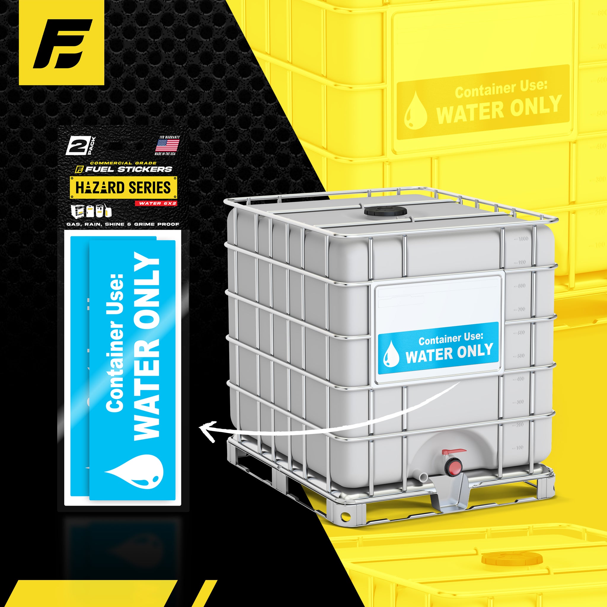 Water Only Stickers | 2 Pack Safety Labels – FuelStickers.com