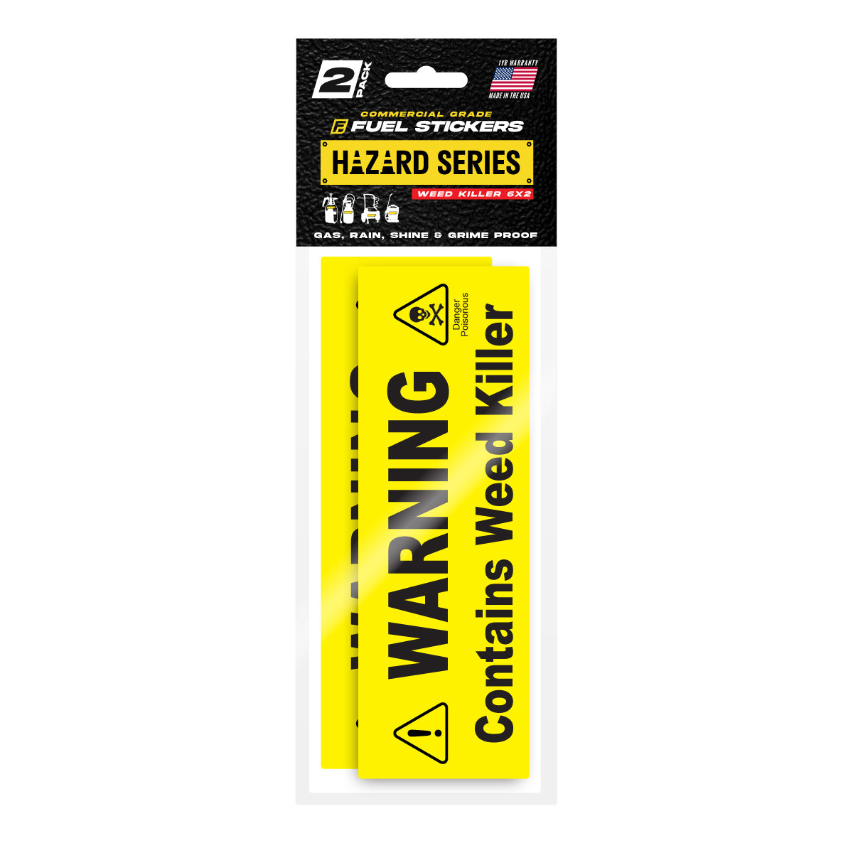 Weed Killer Sticker | Pump Sprayer Labels | 2"x6" | 2 Pack